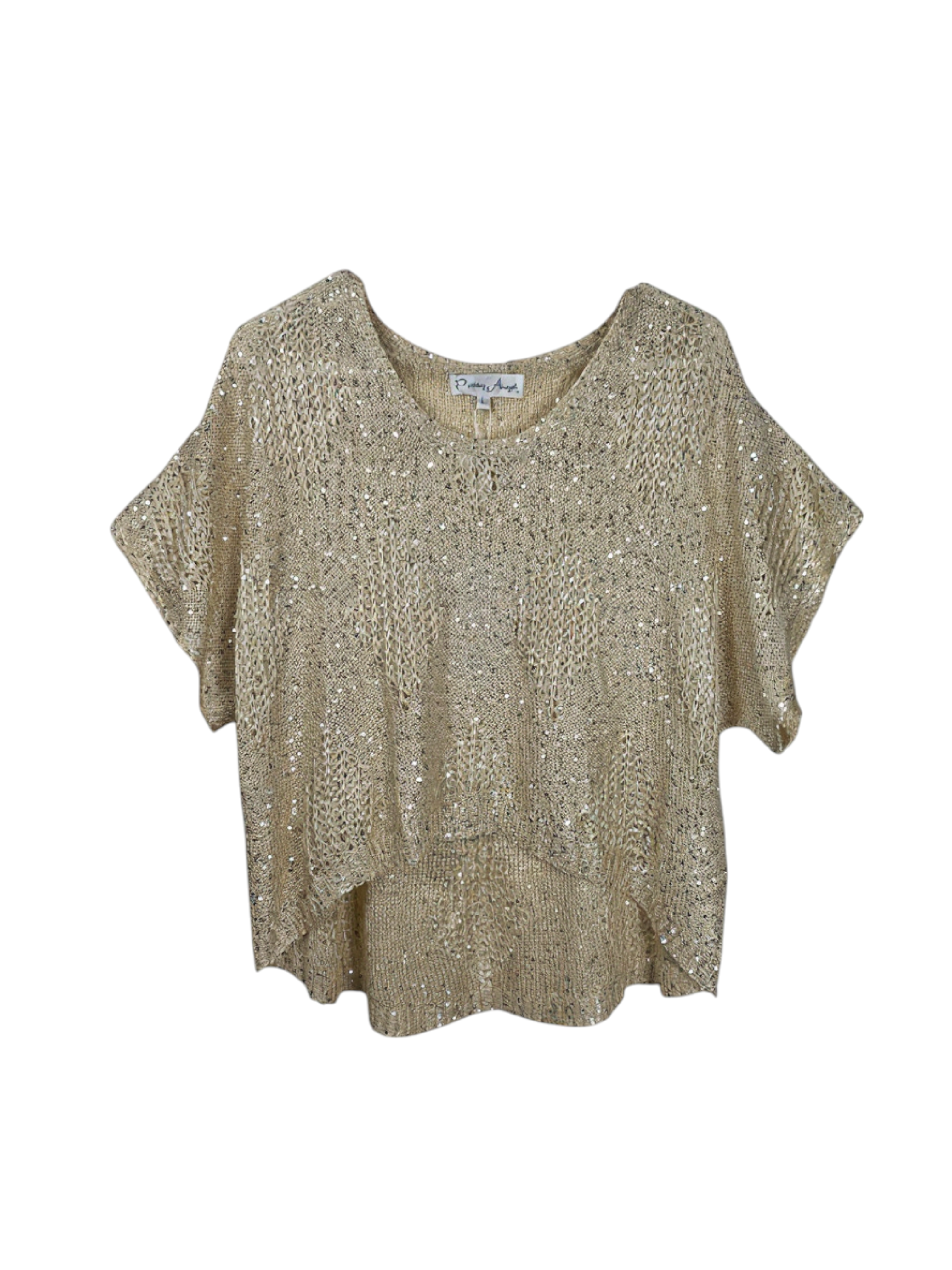 Unexpectedly You Golden Glow – Shimmer Knit Boho Top - Unexpectedly You