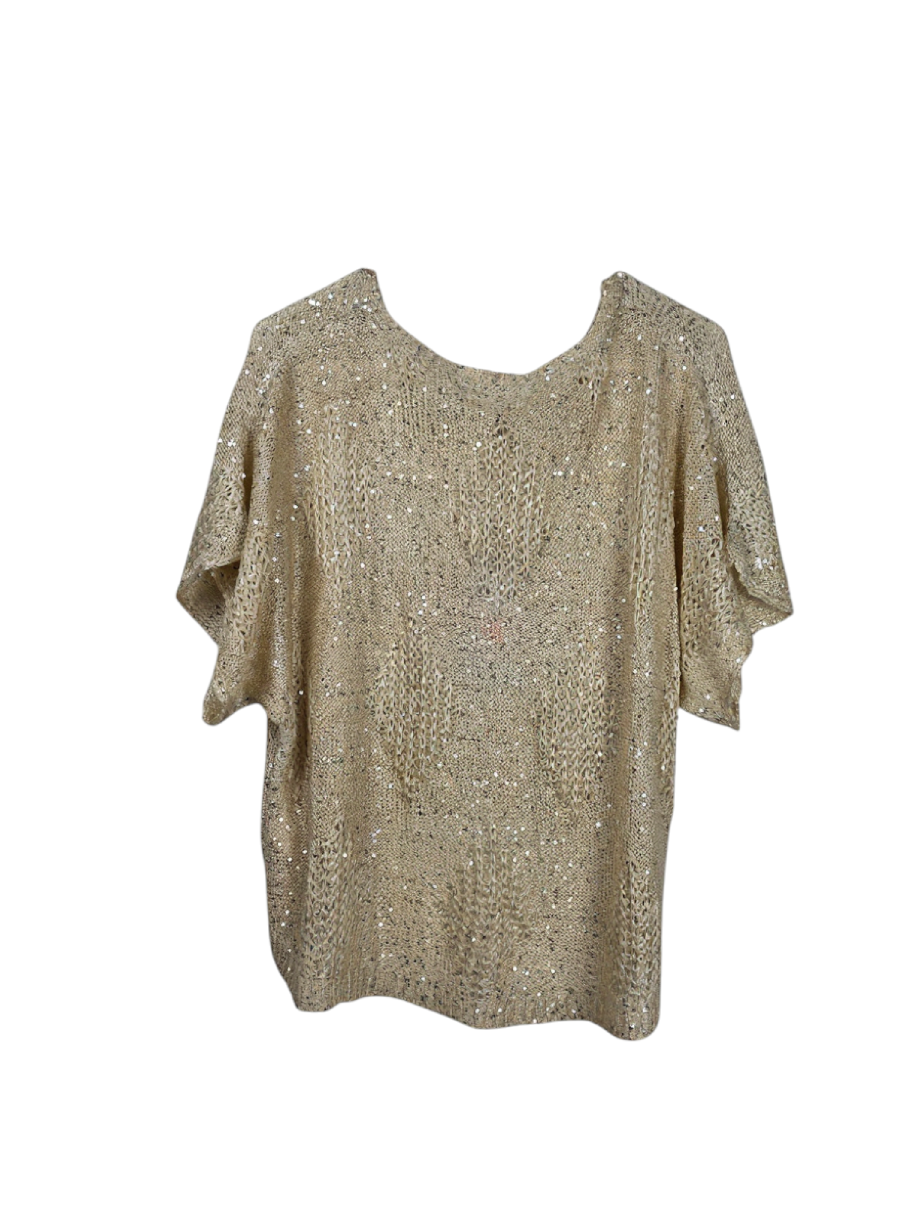 Unexpectedly You Golden Glow – Shimmer Knit Boho Top - Unexpectedly You