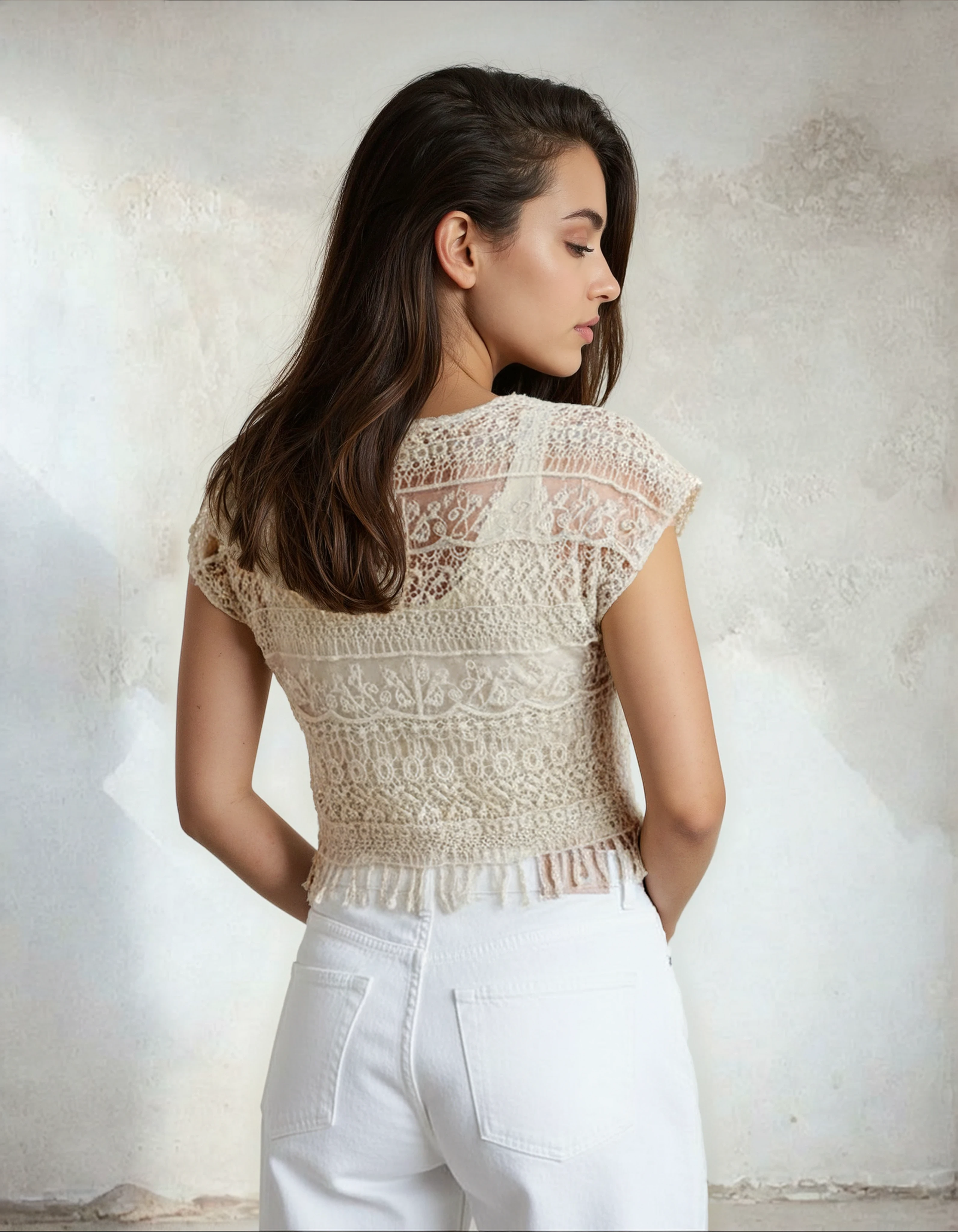 Unexpectedly You Meadow Song – Lace Fringe Crochet Boho Top