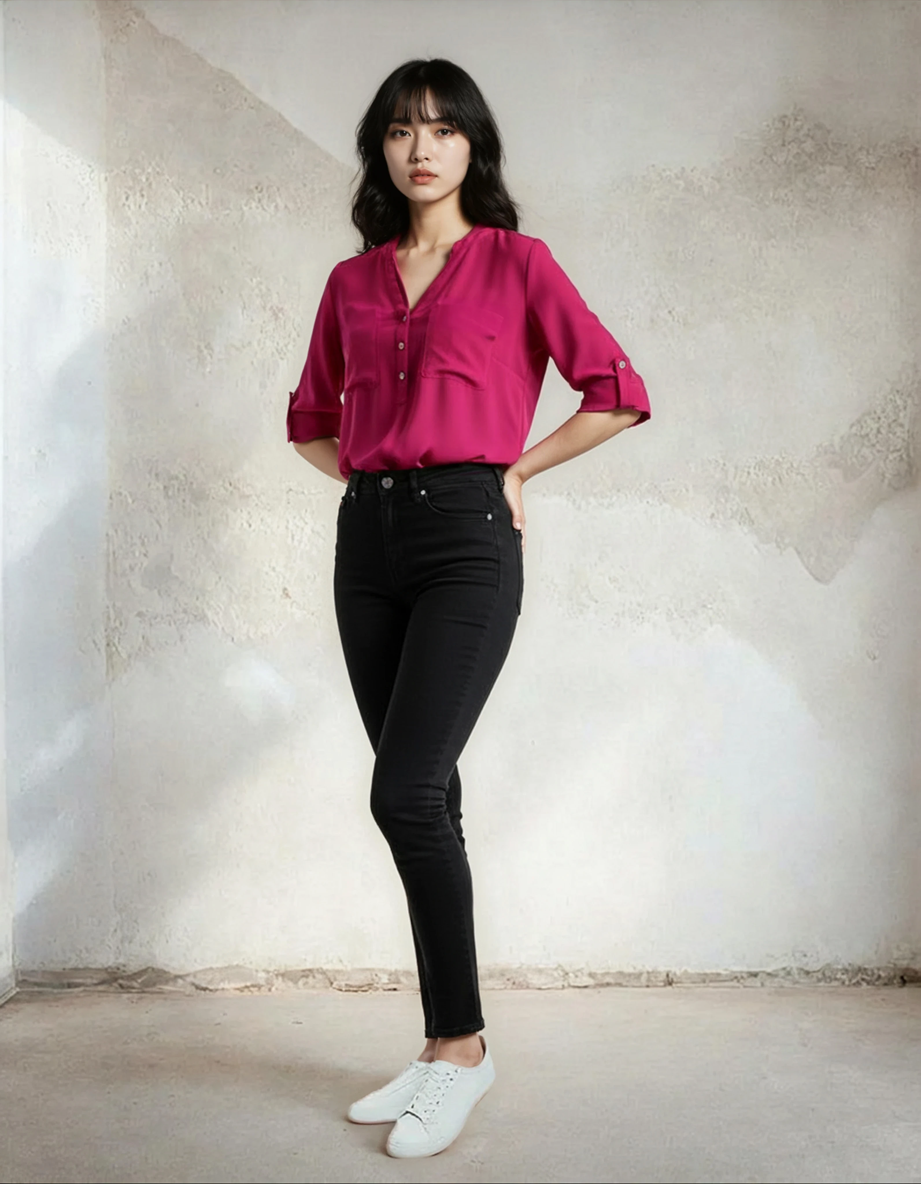 Unexpectedly You Wild Orchid – Fuchsia Button-Up Boho Blouse