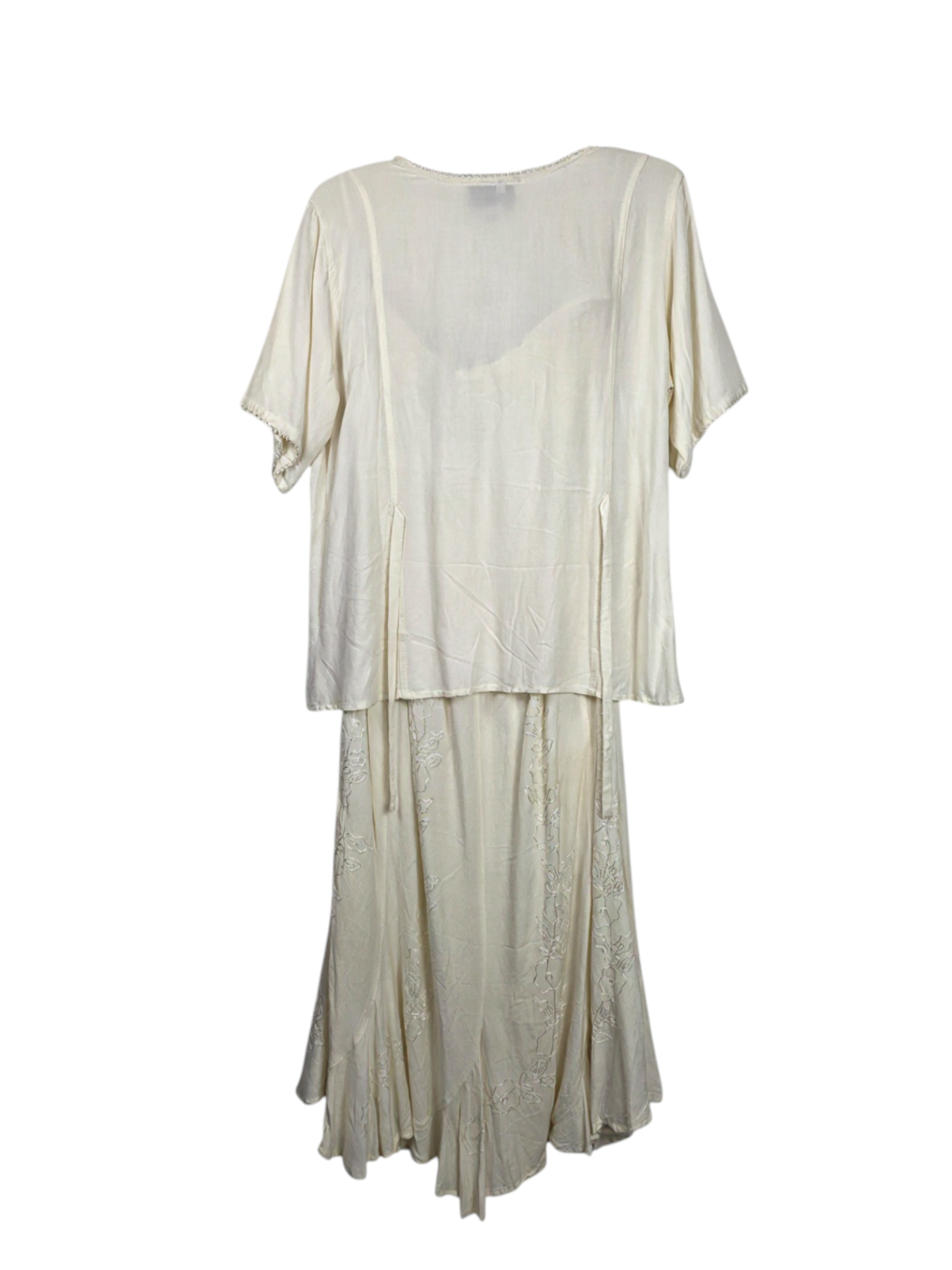 Unexpectedly You Desert Pearl – Two-Piece Ivory Boho Dress Set