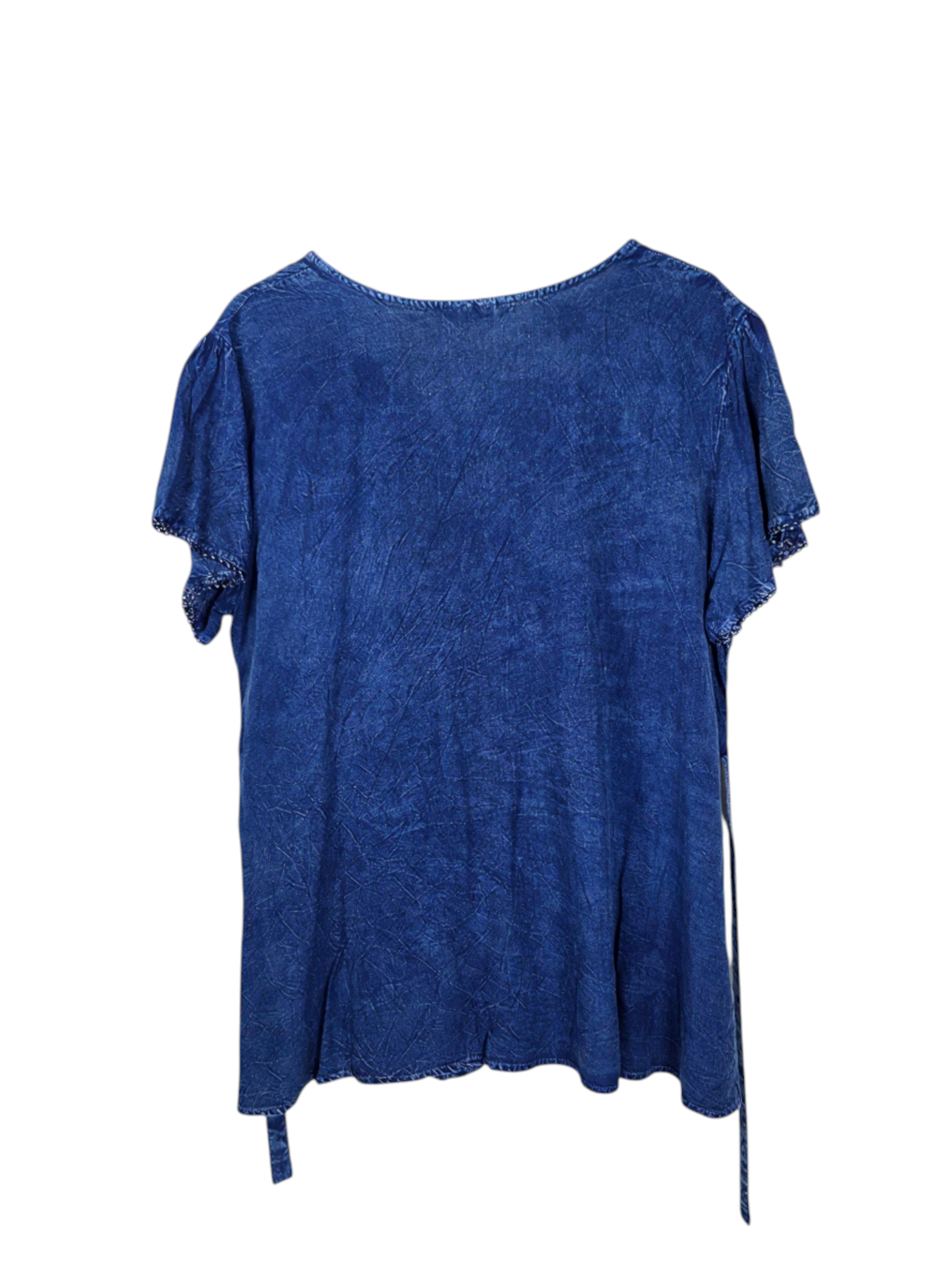 Unexpectedly You Indigo Mist – Embroidered Boho Blouse