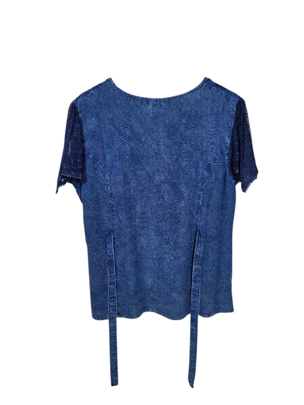 Unexpectedly You Ocean Whisper – Denim Blue Embroidered Boho Blouse