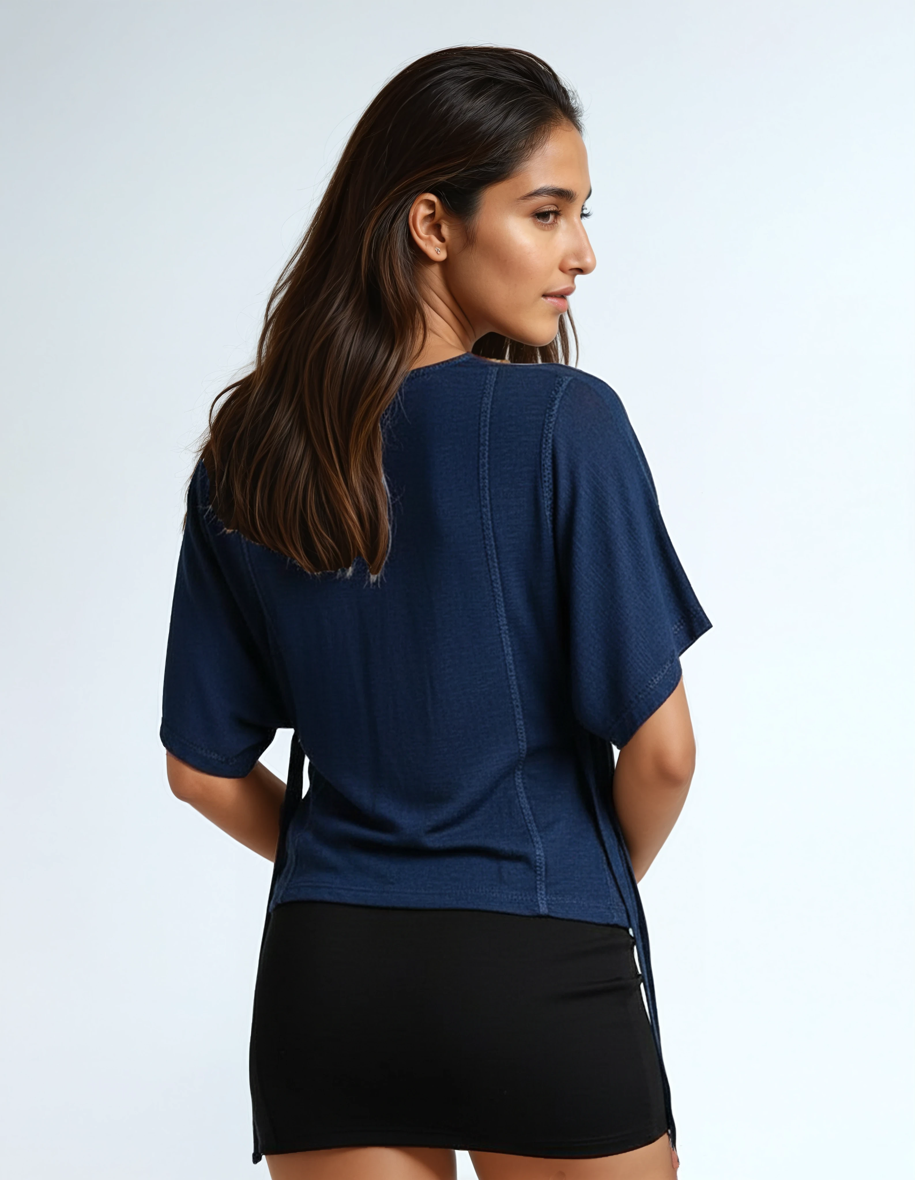 Unexpectedly You Midnight Harmony – Deep Blue Boho Embroidered Blouse