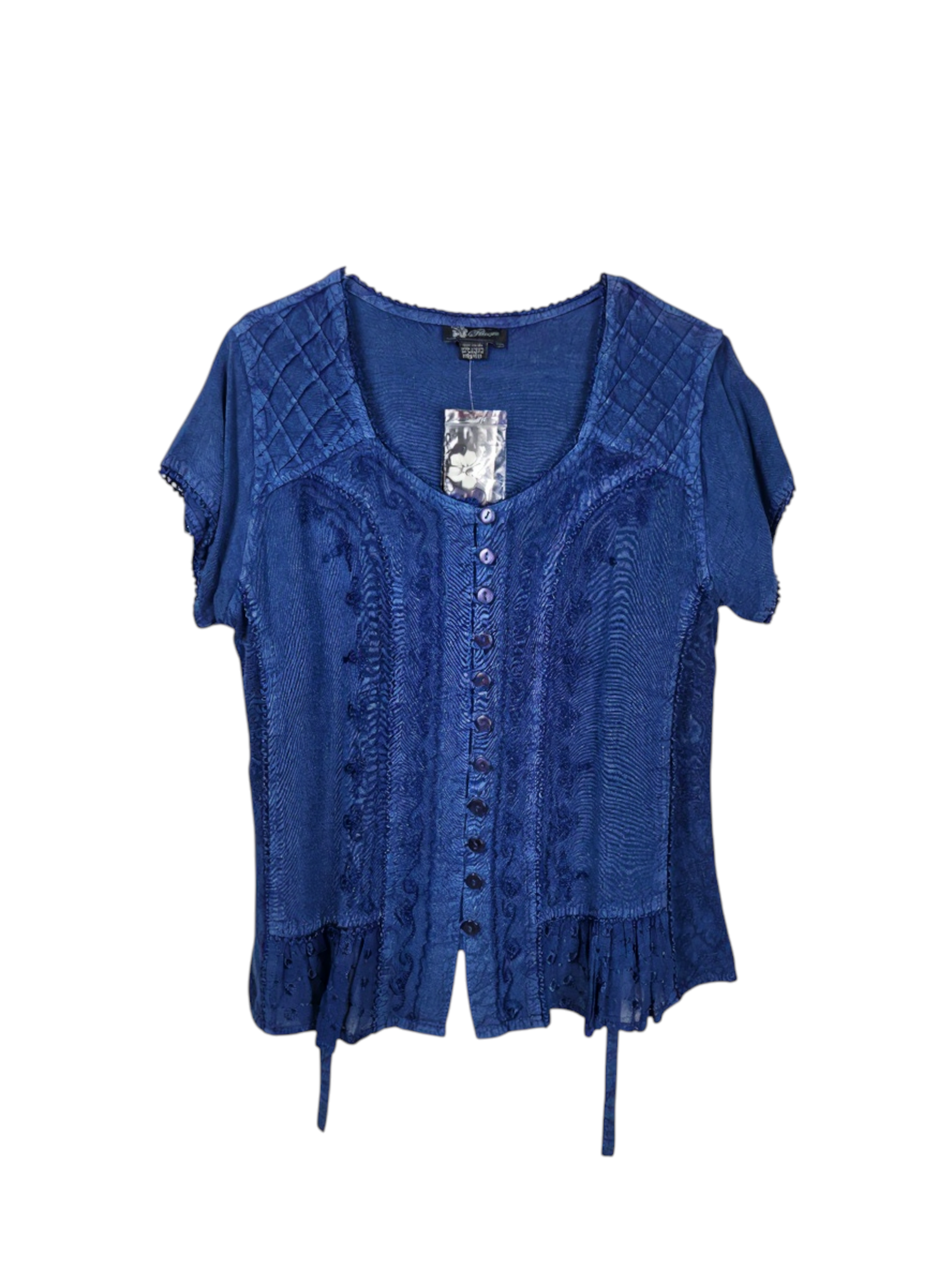 Unexpectedly You Indigo Grace – Deep Blue Boho Embroidered Blouse