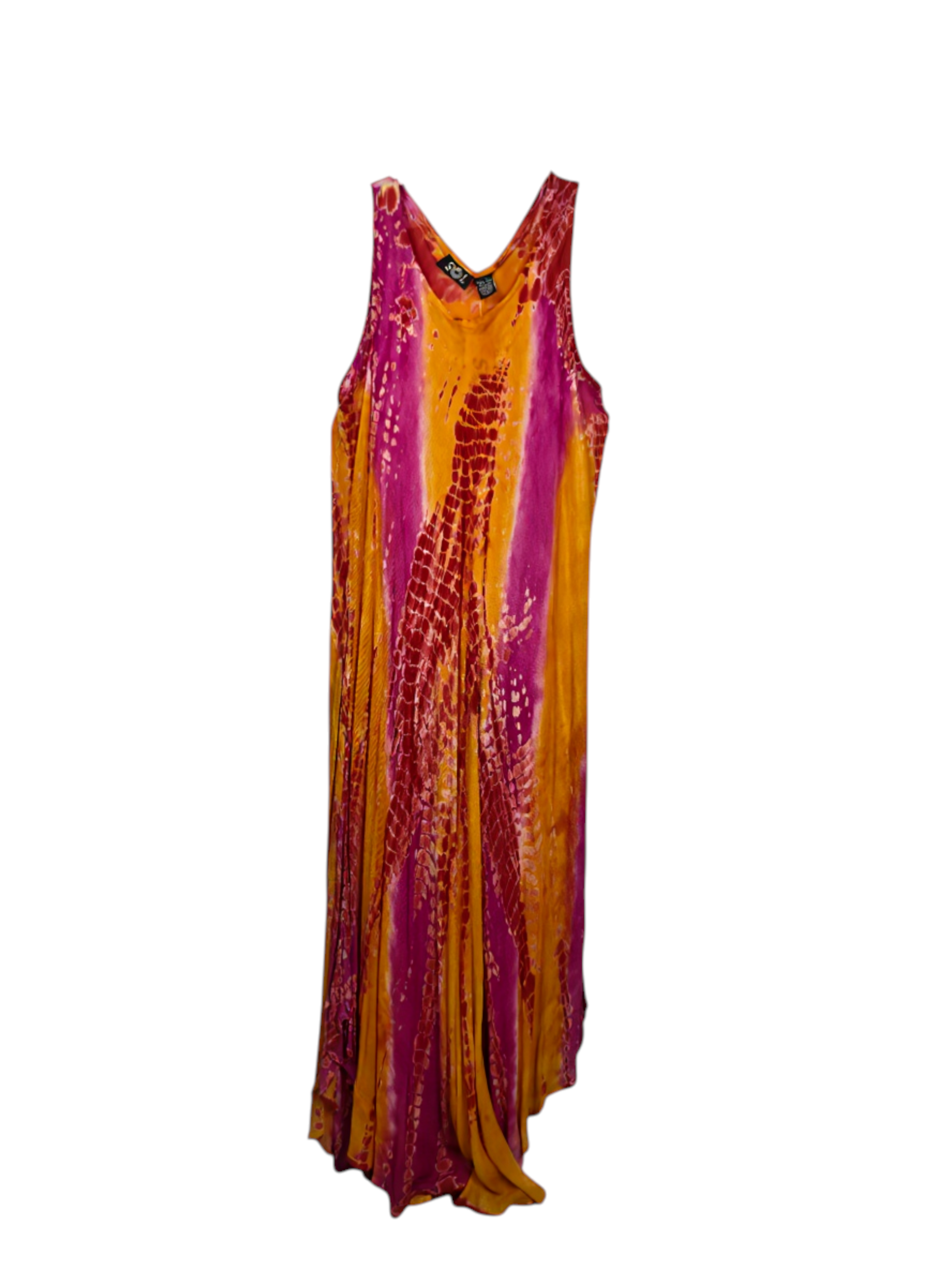 Unexpectedly You Amber Glow – Orange & Magenta Tie-Dye Maxi Dress