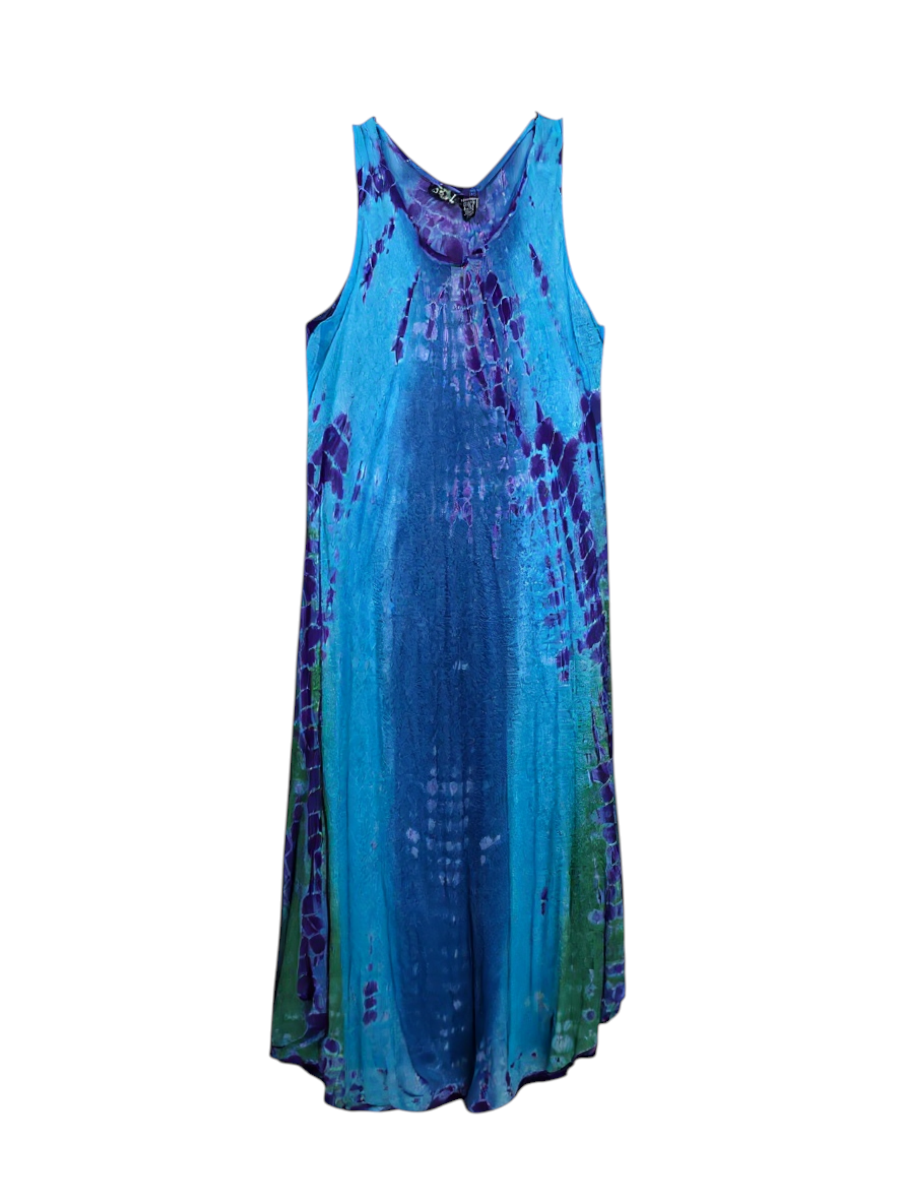 Unexpectedly You Azure Drift – Blue & Purple Hand-Tie-Dyed Dress