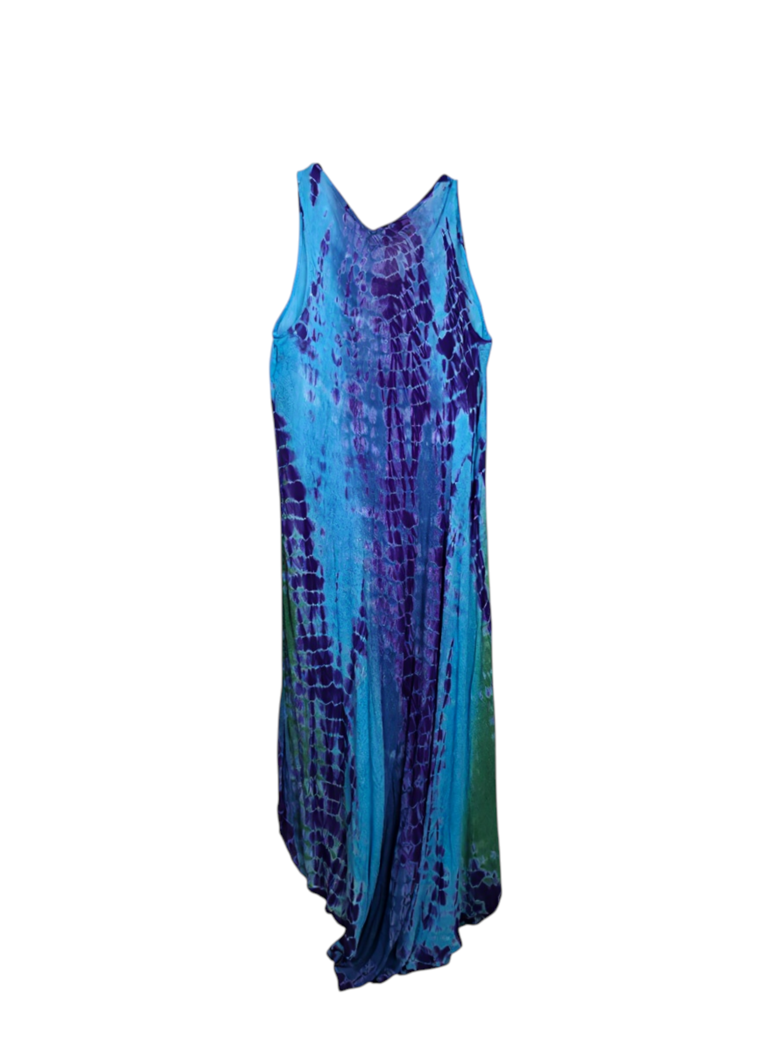 Unexpectedly You Azure Drift – Blue & Purple Hand-Tie-Dyed Dress