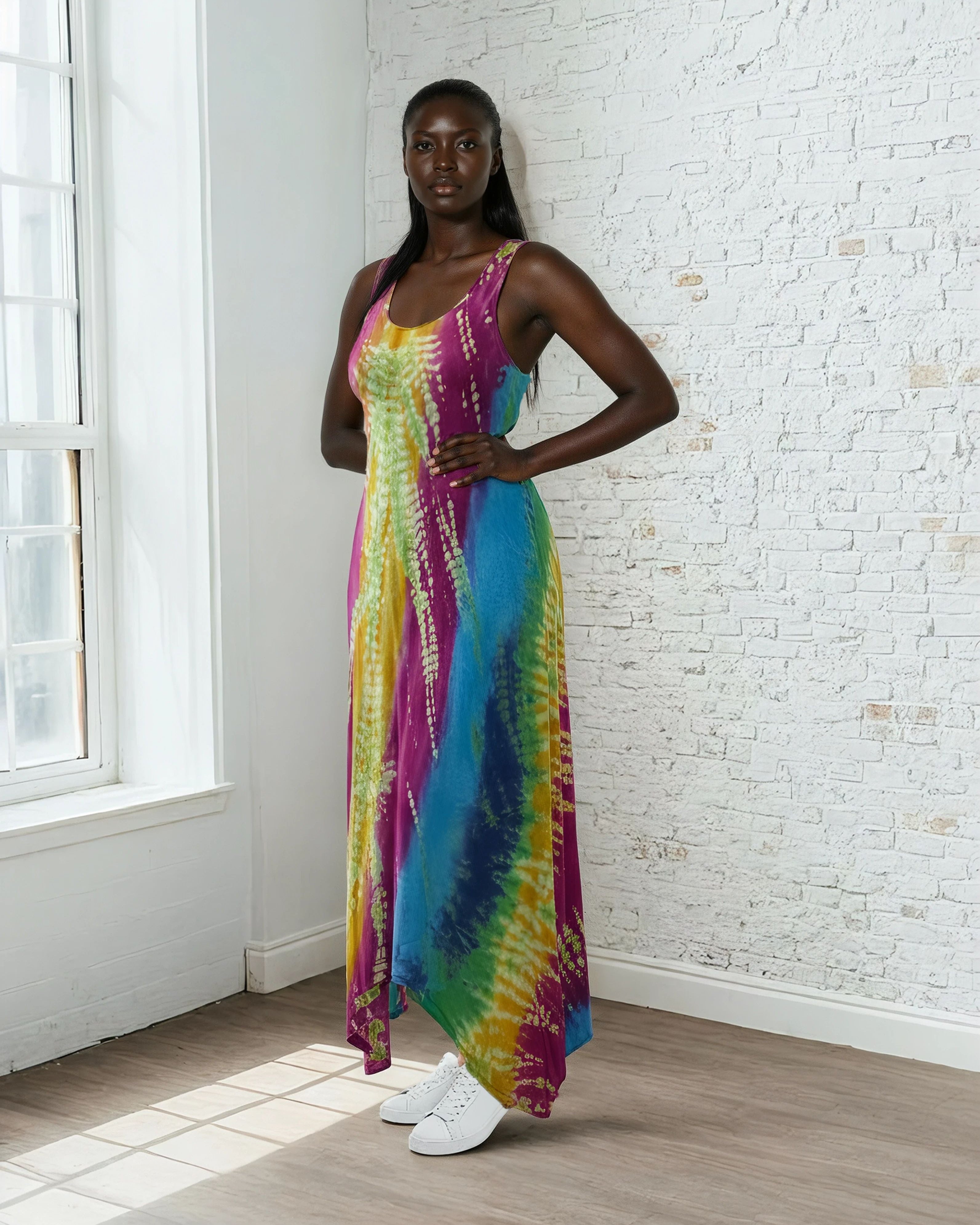 Unexpectedly You Sunset Mirage – Multicolor Tie-Dye Maxi Dress
