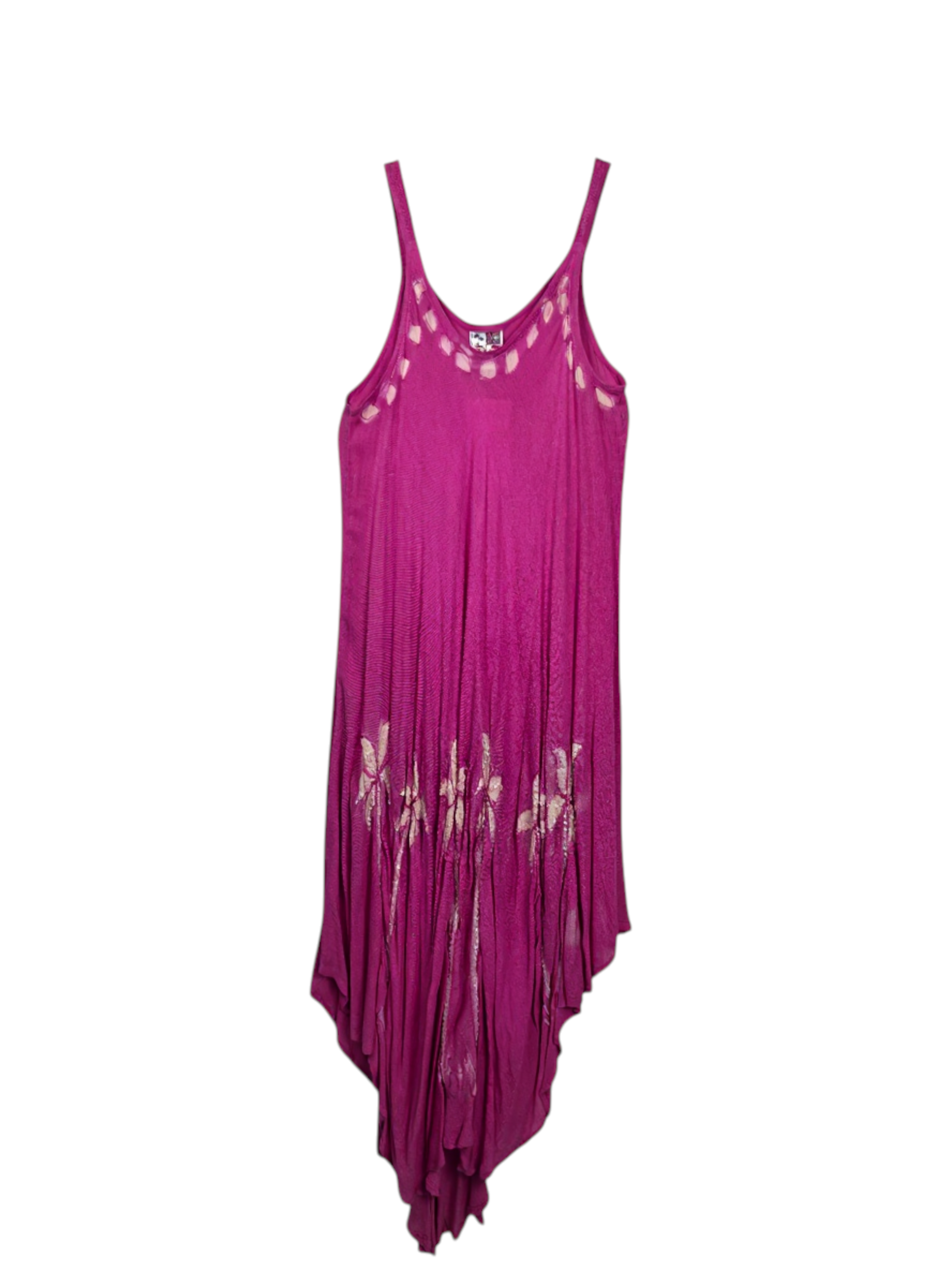 Unexpectedly You Orchid Drift – Fuchsia Hand-Painted Asymmetrical Dress
