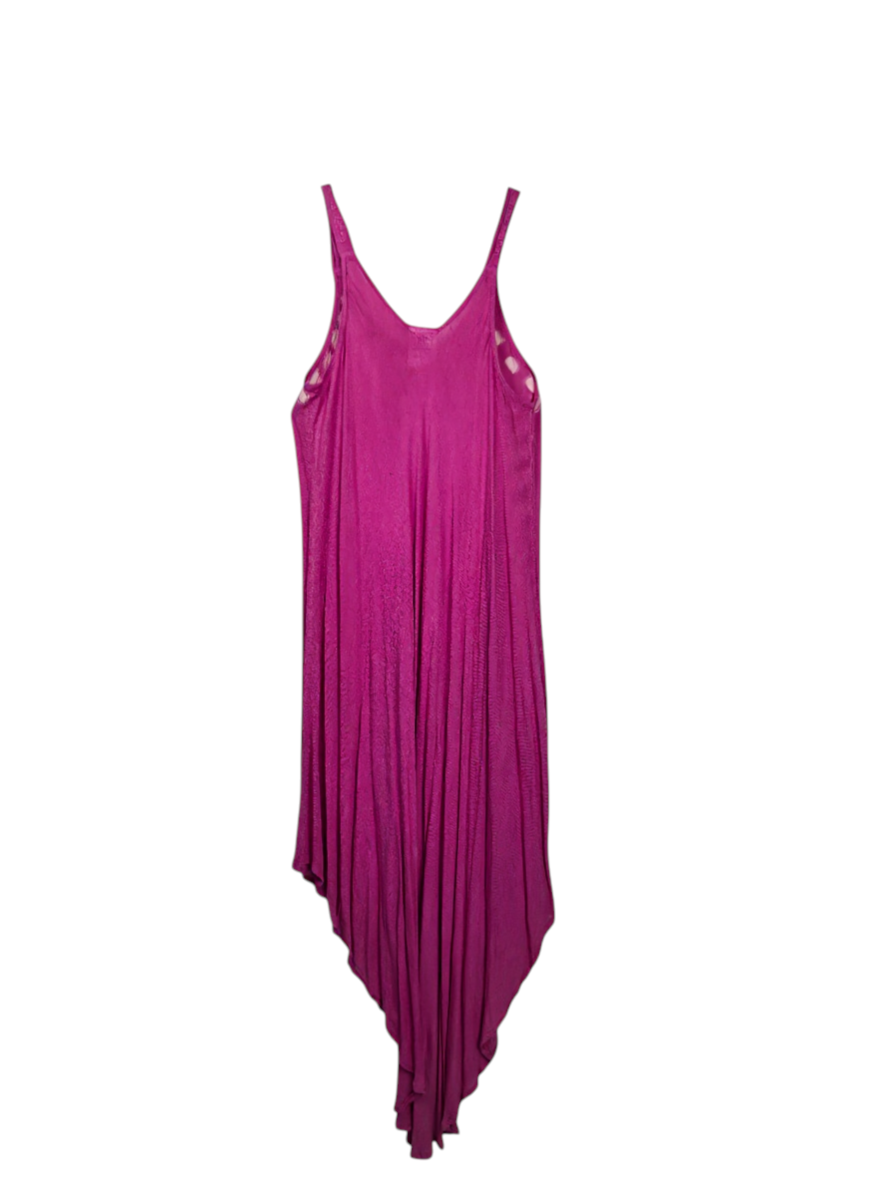 Unexpectedly You Orchid Drift – Fuchsia Hand-Painted Asymmetrical Dress