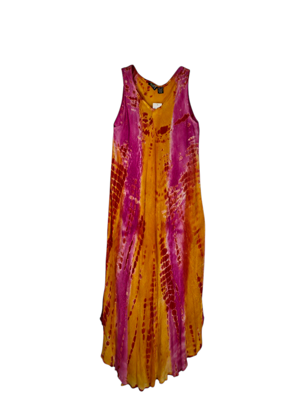 Unexpectedly You Golden Horizon – Magenta & Amber Tie-Dye Maxi Dress