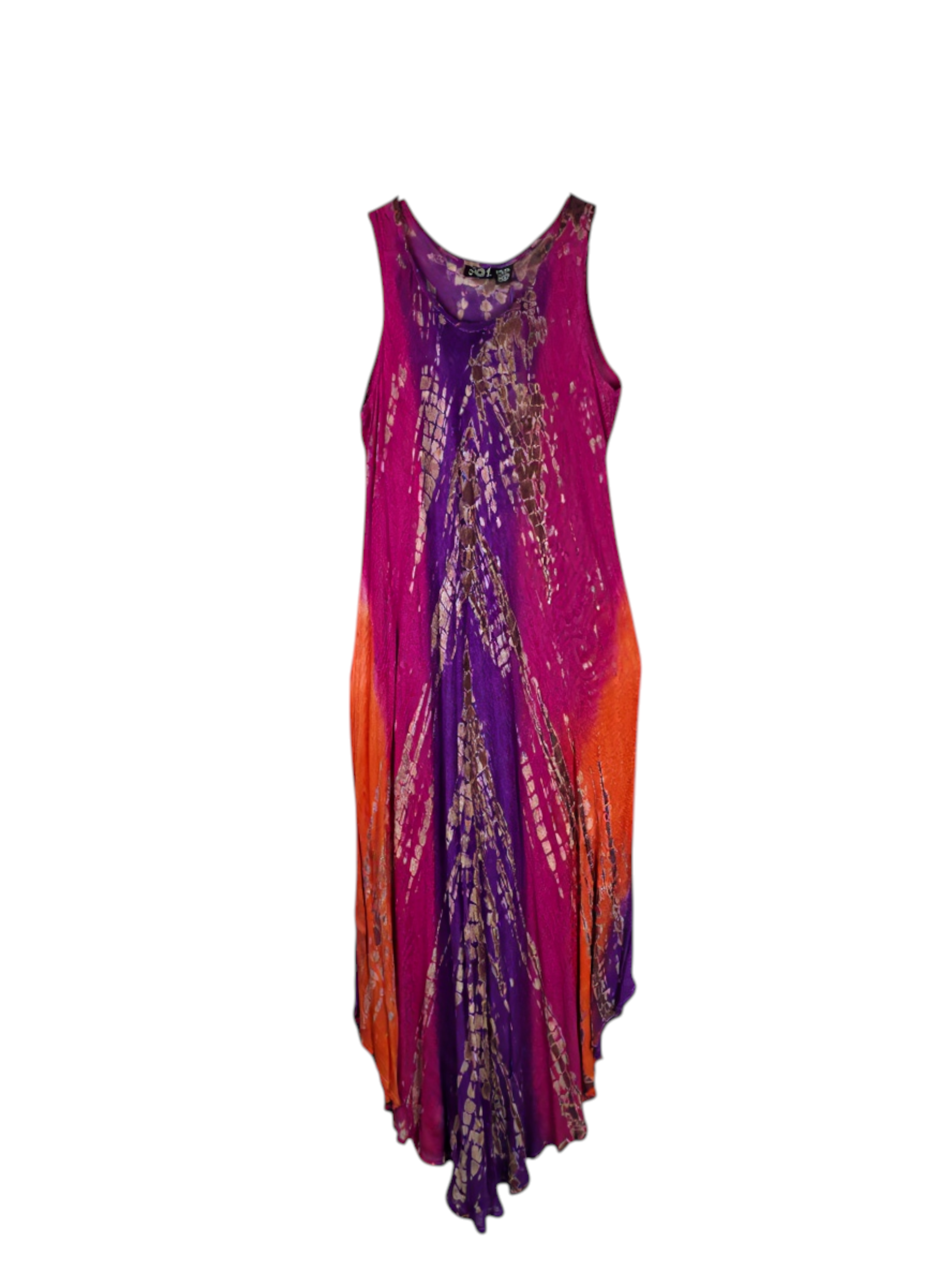 Unexpectedly You Solara Flame – Magenta & Tangerine Tie-Dye Maxi Dress