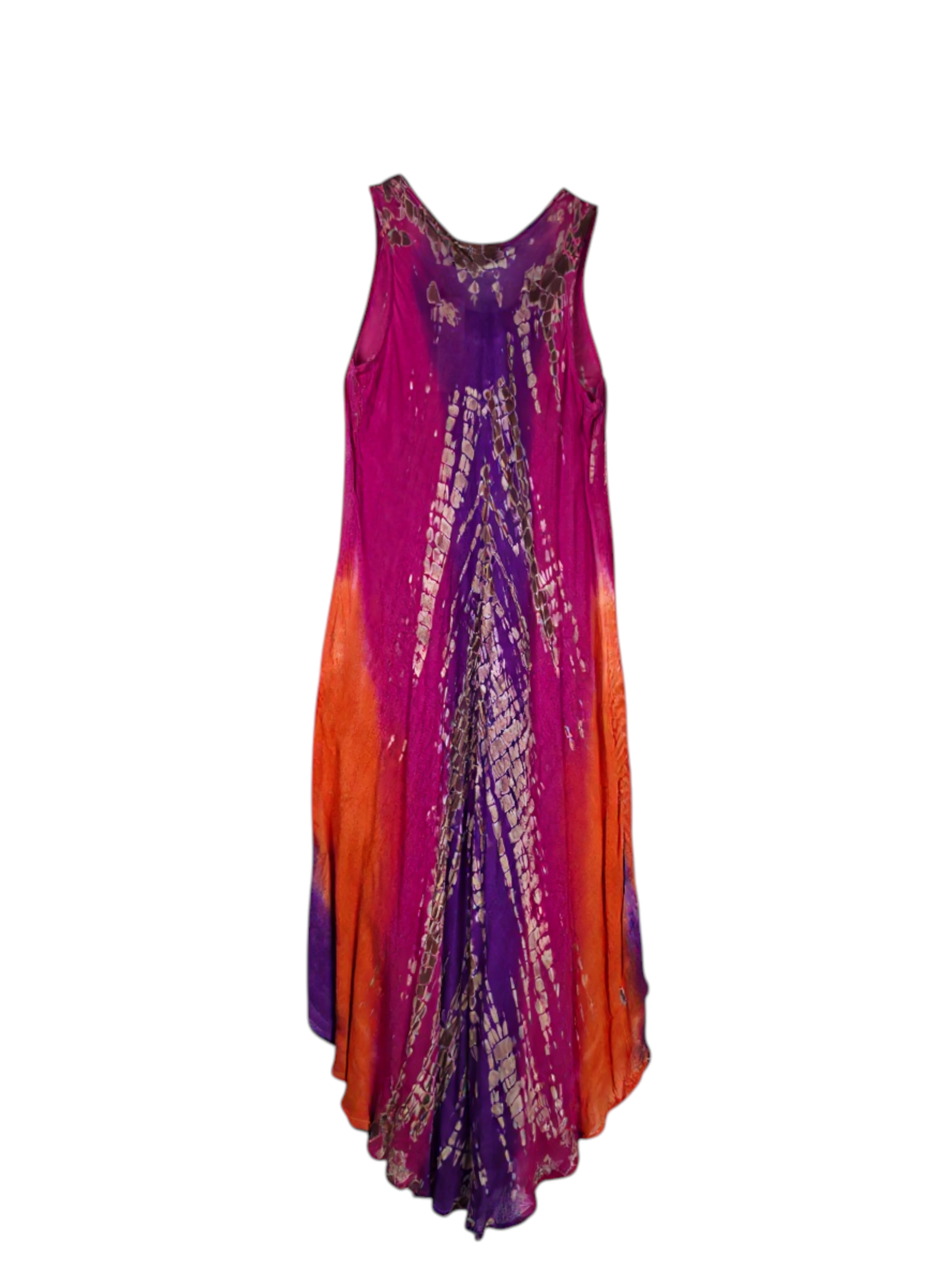 Unexpectedly You Solara Flame – Magenta & Tangerine Tie-Dye Maxi Dress