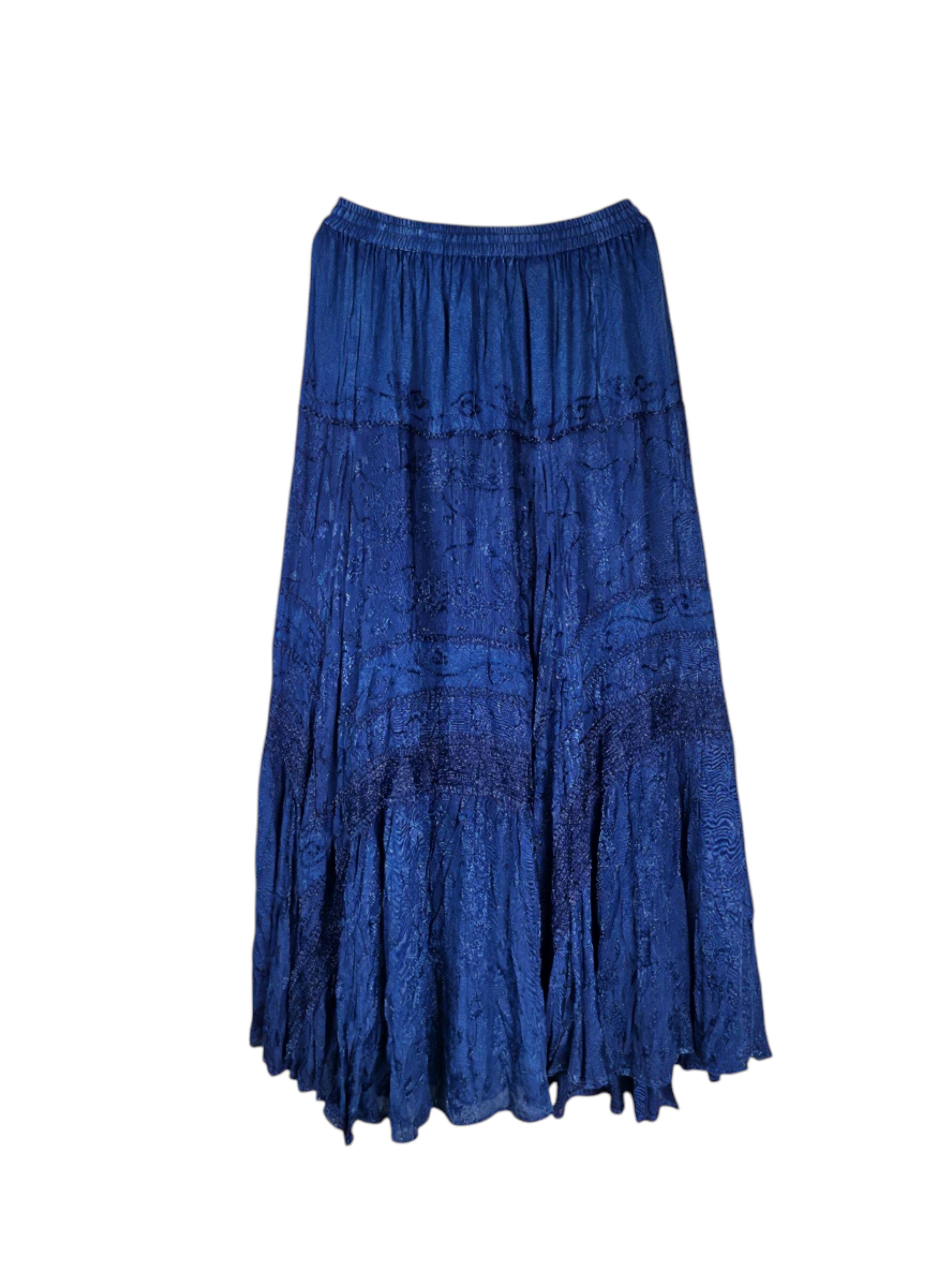 Unexpectedly You Sapphire Tide Crinkle Boho Maxi Skirt