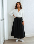 Unexpectedly You Midnight Tide Lace Crinkle Boho Maxi Skirt