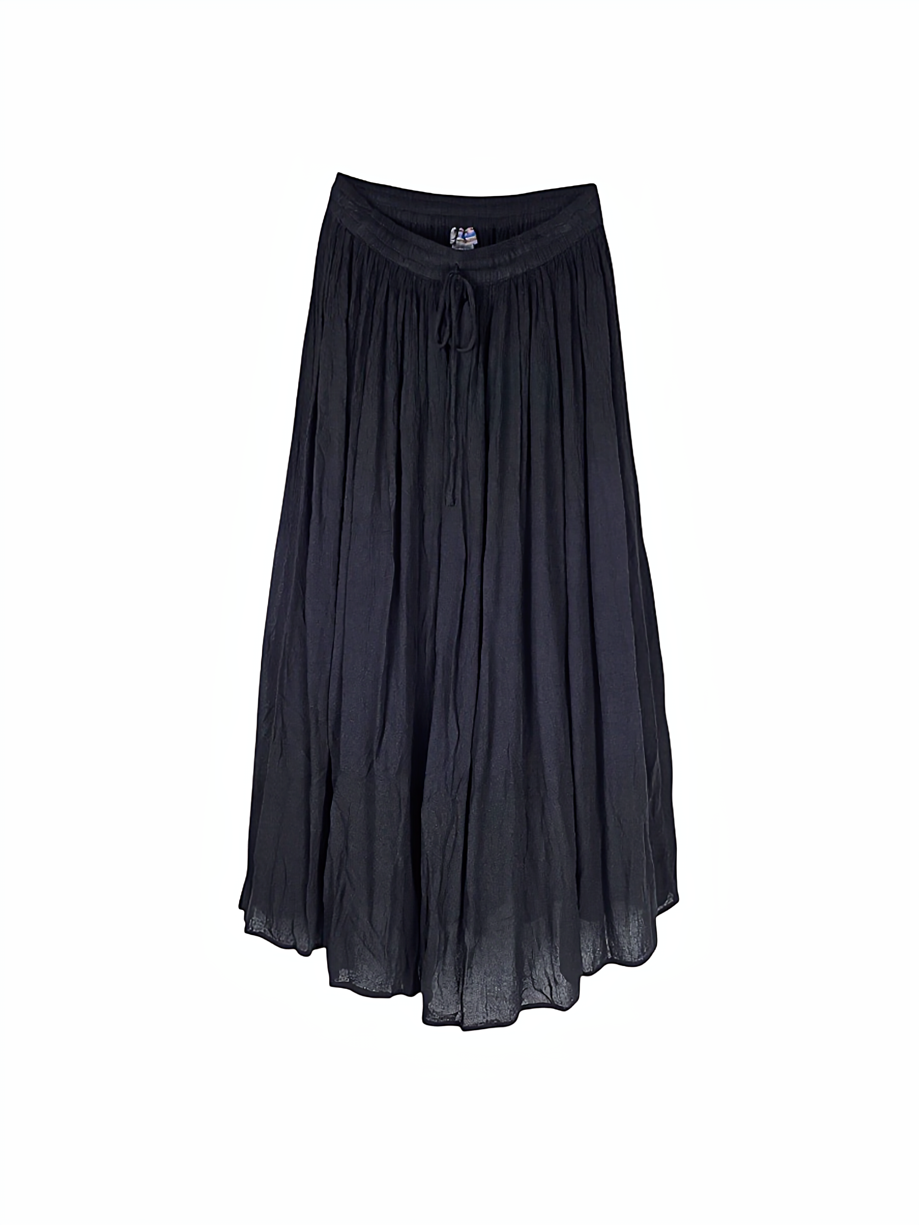 Unexpectedly You Midnight Tide Lace Crinkle Boho Maxi Skirt