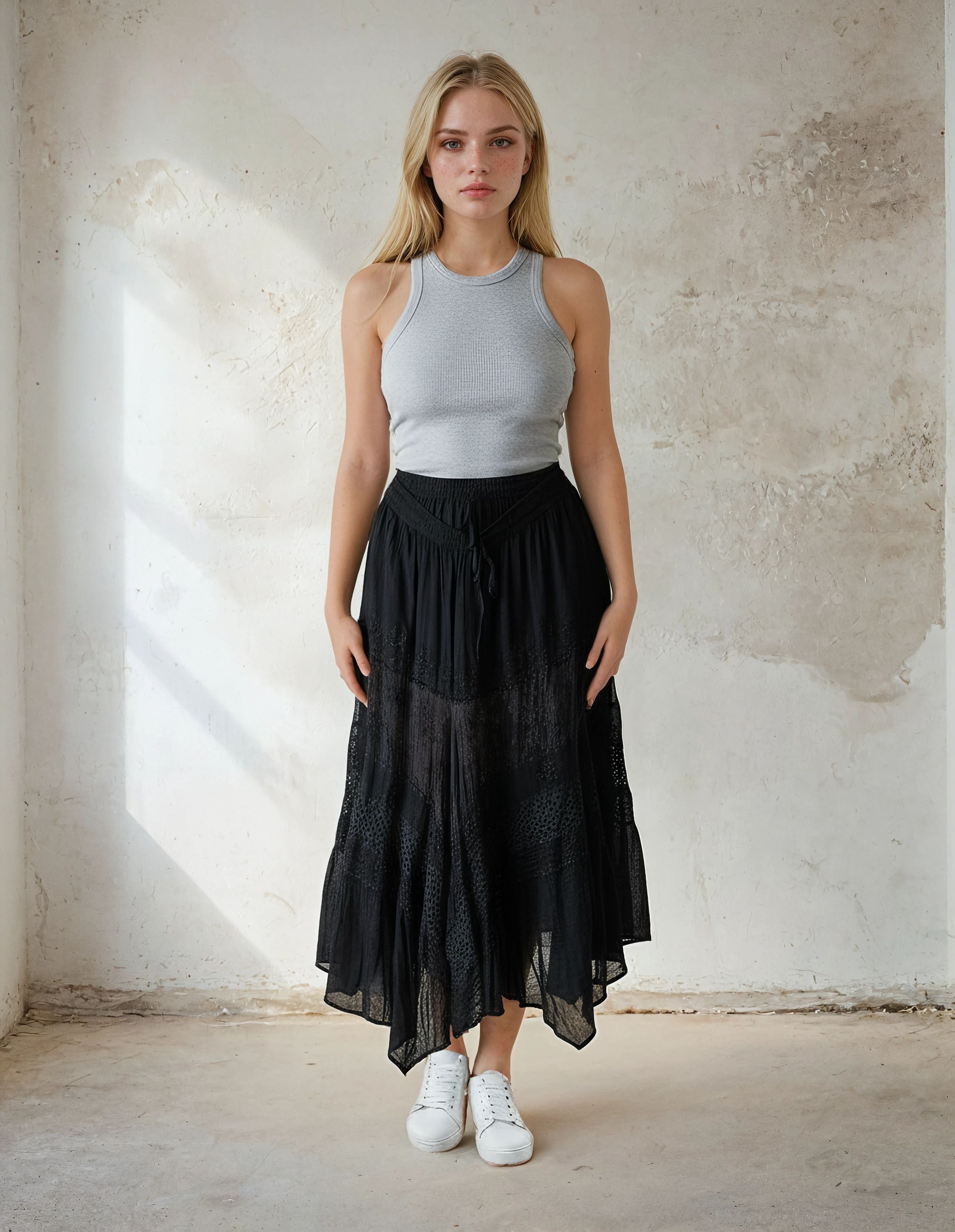 Unexpectedly You Midnight Chevron Lace Boho Midi Skirt