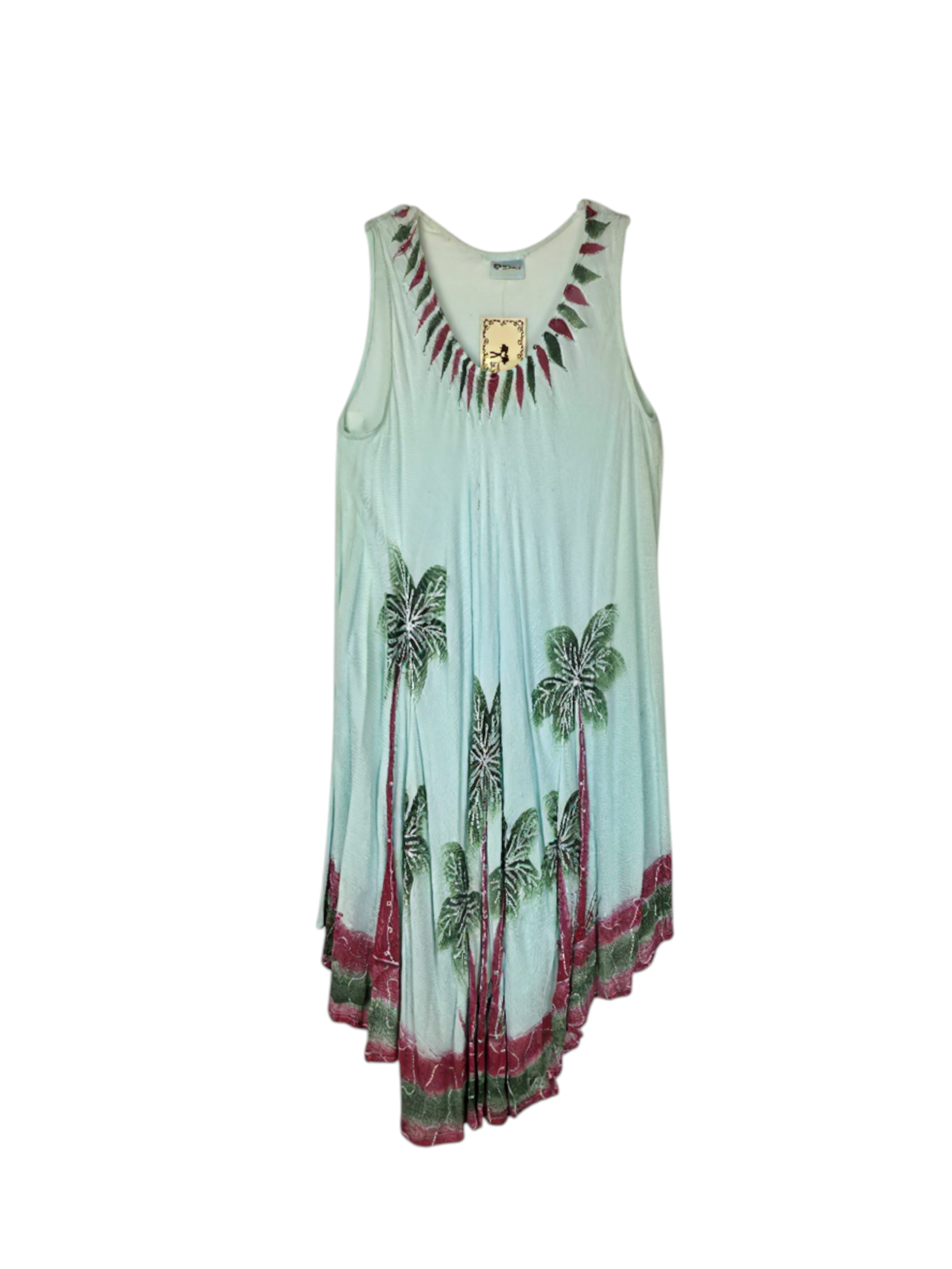 Unexpectedly You Island Palm Hand-Painted Asymmetrical Dress