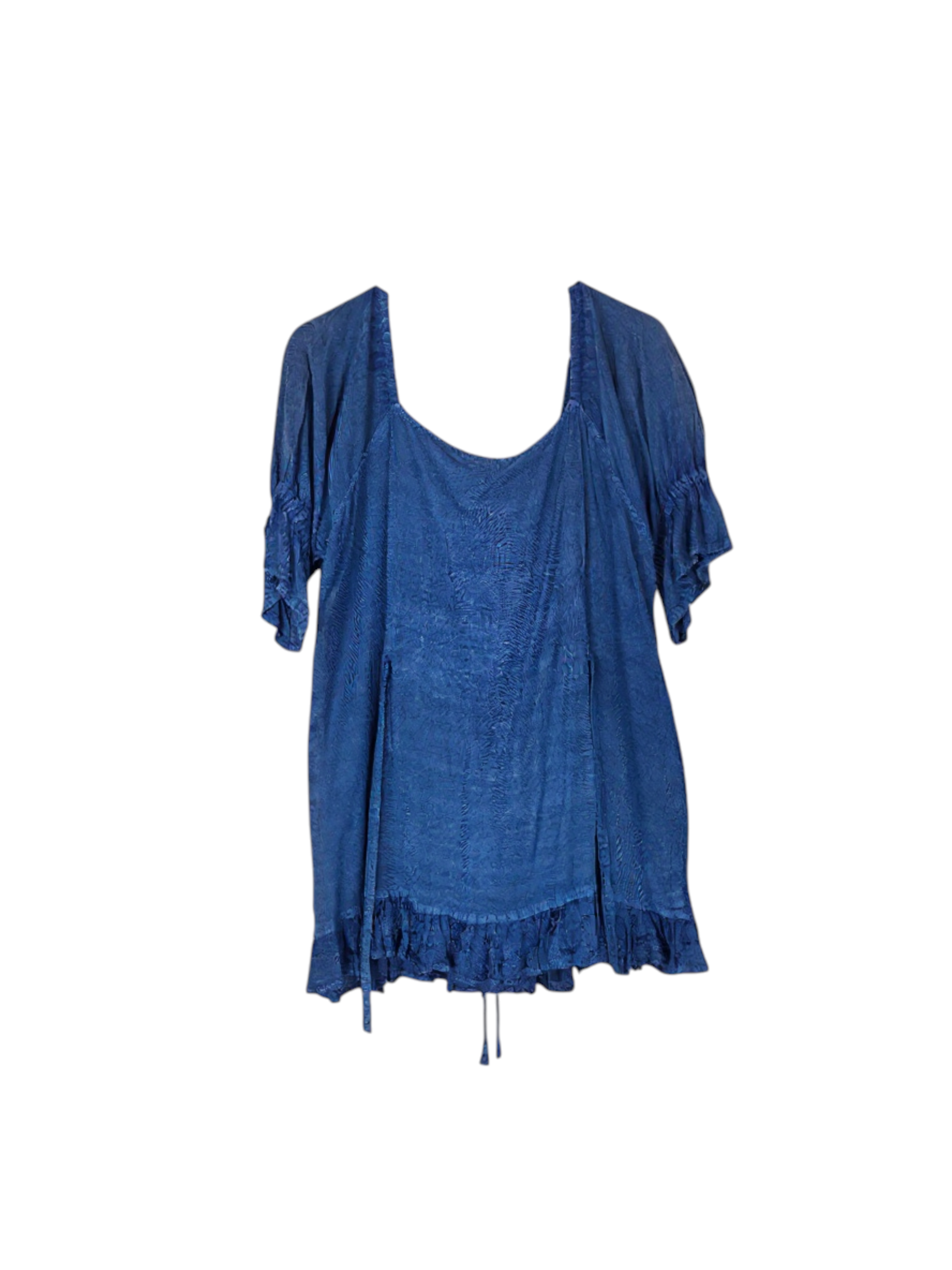 Unexpectedly You Indigo Muse Boho Lace Blouse