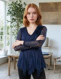 Unexpectedly You Midnight Lace Boho Asymmetrical Tunic