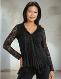 Unexpectedly You Noir Enchant Boho Lace Tunic