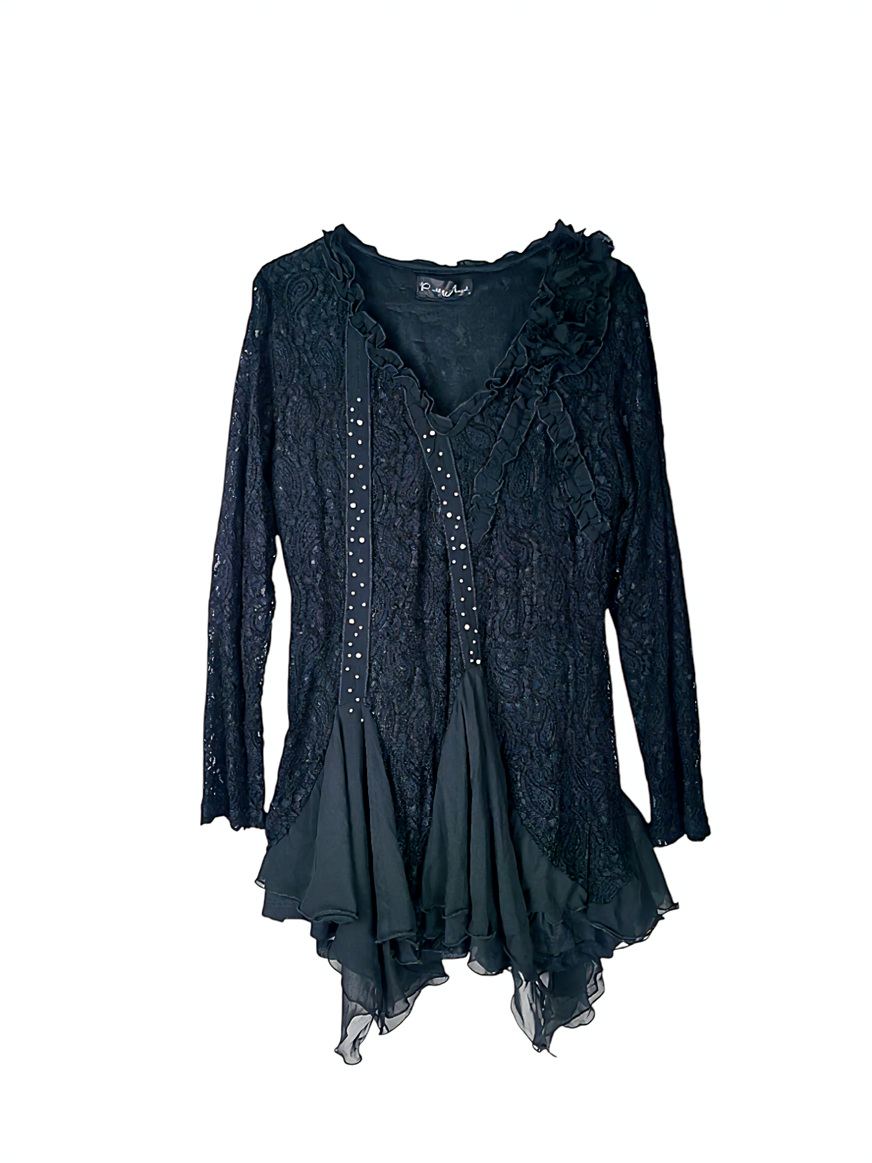 Unexpectedly You Noir Enchant Boho Lace Tunic