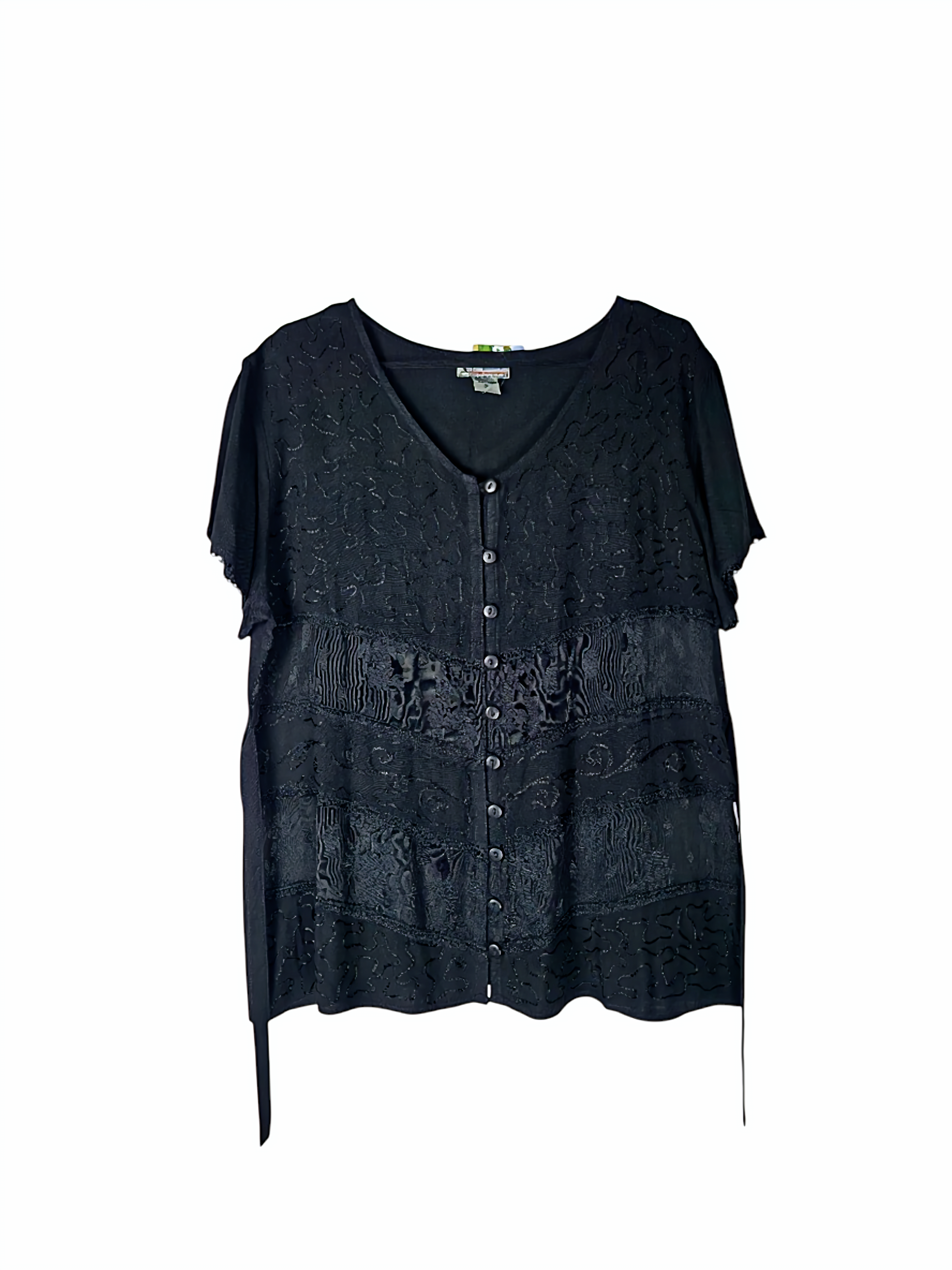 Unexpectedly You Shadow Bloom Embroidered Boho Top