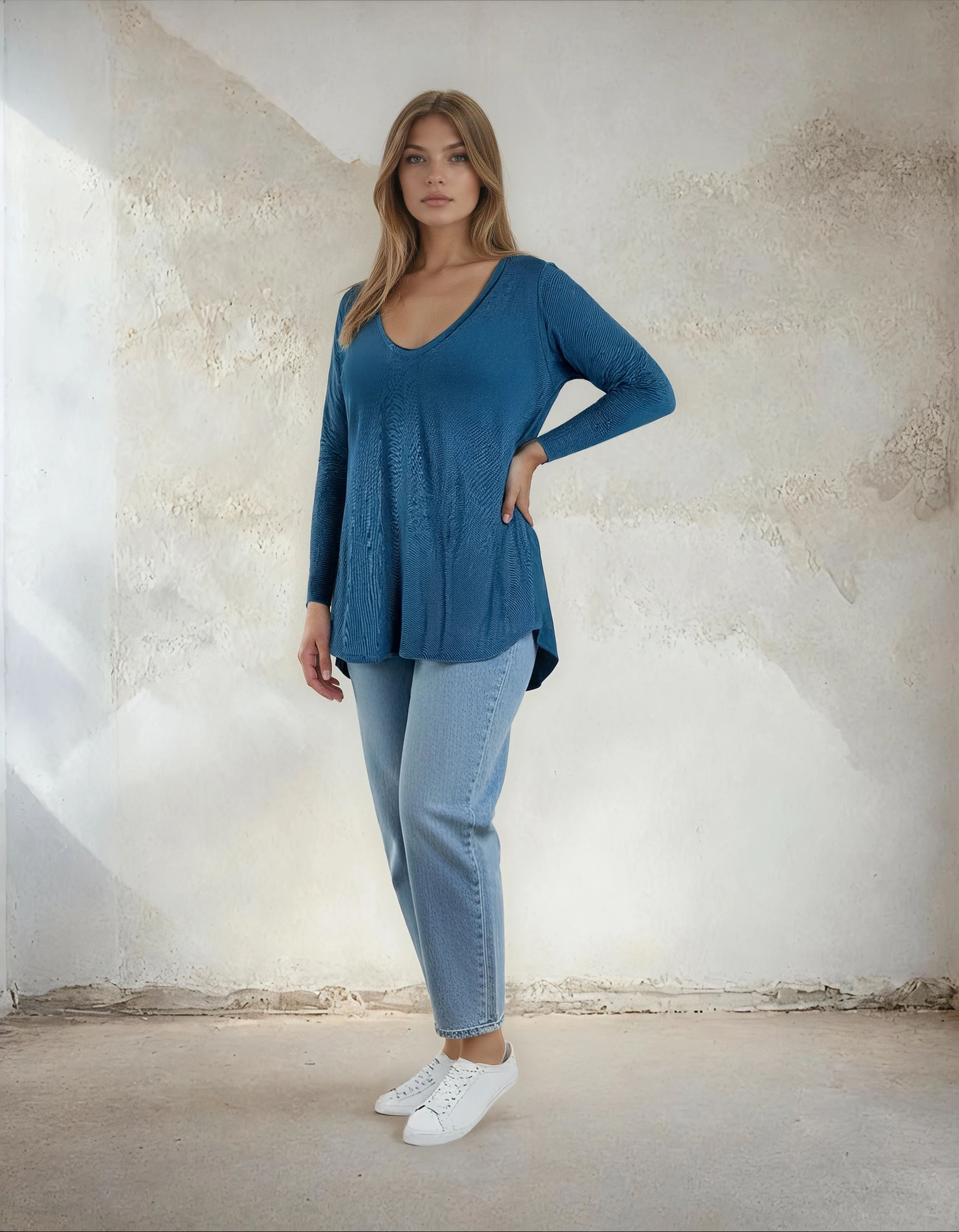 Unexpectedly You Ocean Drift Relaxed Boho Knit Top