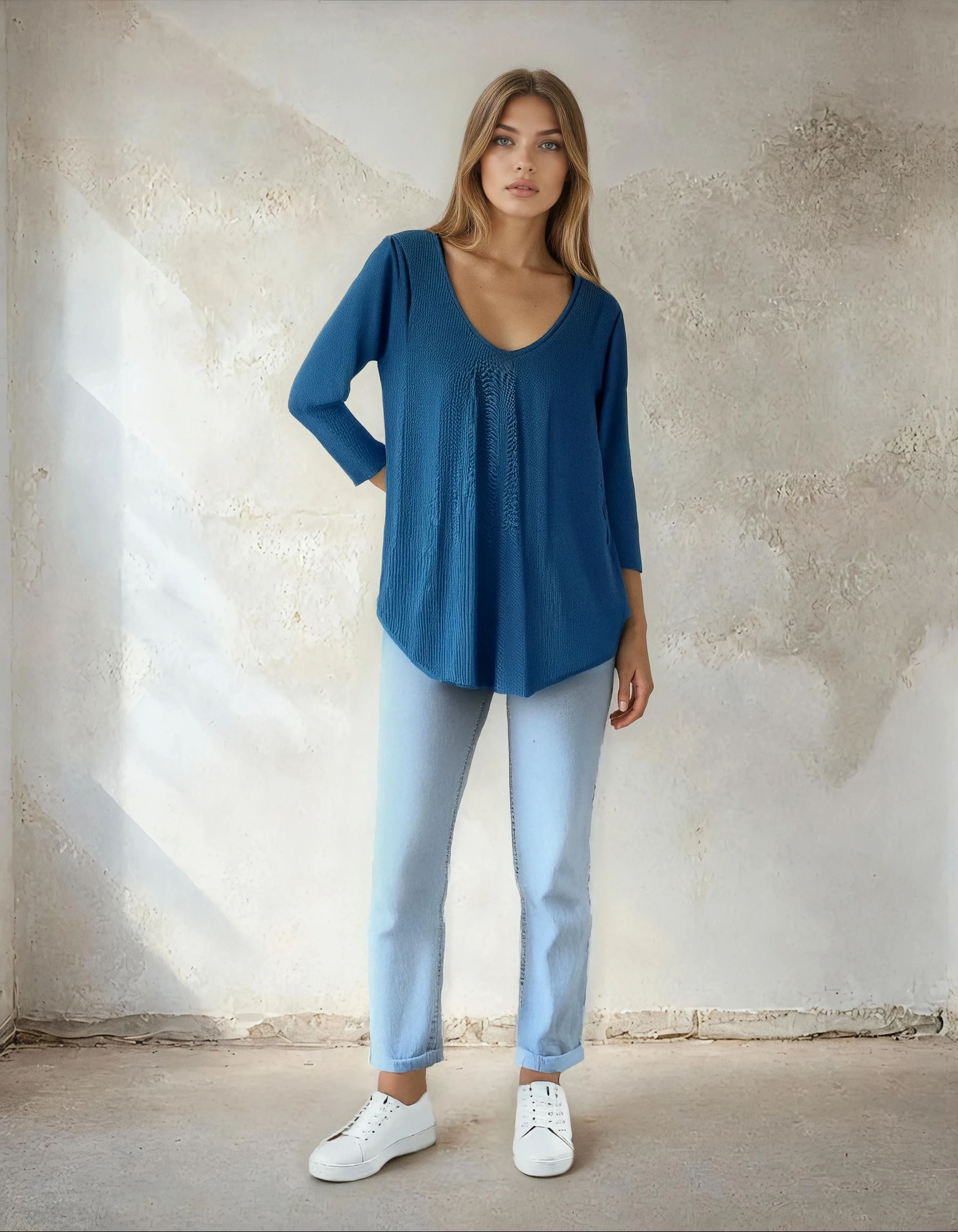 Unexpectedly You Ocean Drift Relaxed Boho Knit Top
