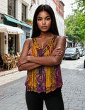 Unexpectedly You Marigold Muse Boho Hand-Painted Top