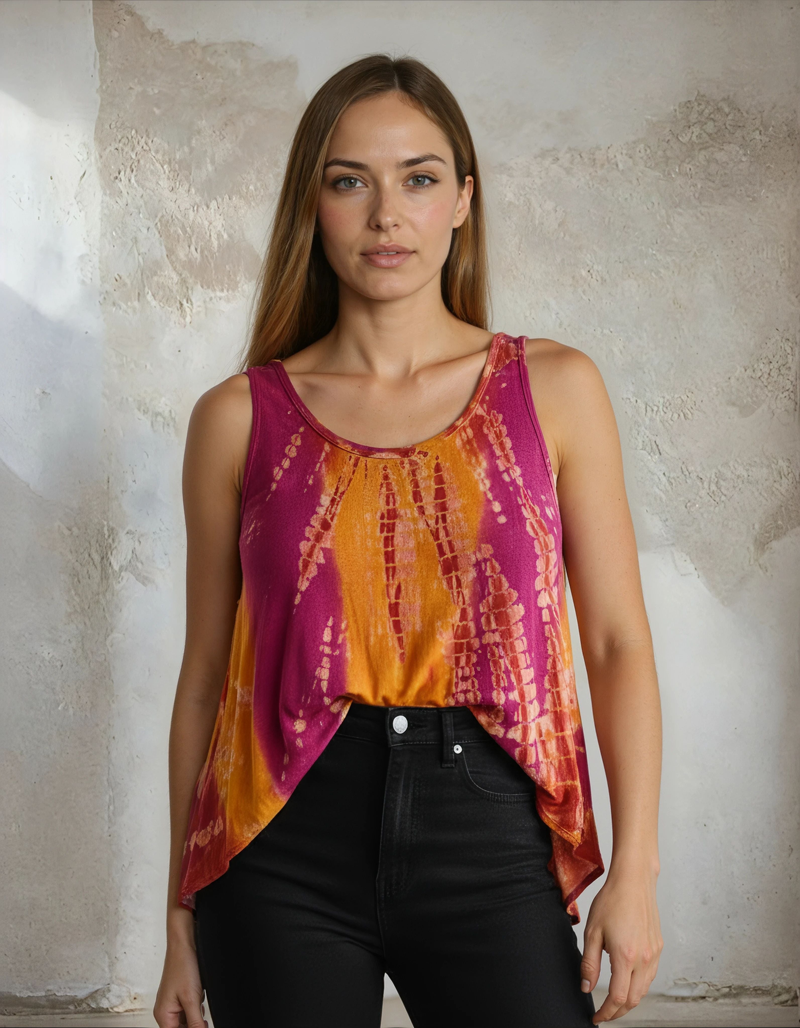 Unexpectedly You Sunset Mirage Hand-Dyed Boho Tank Top