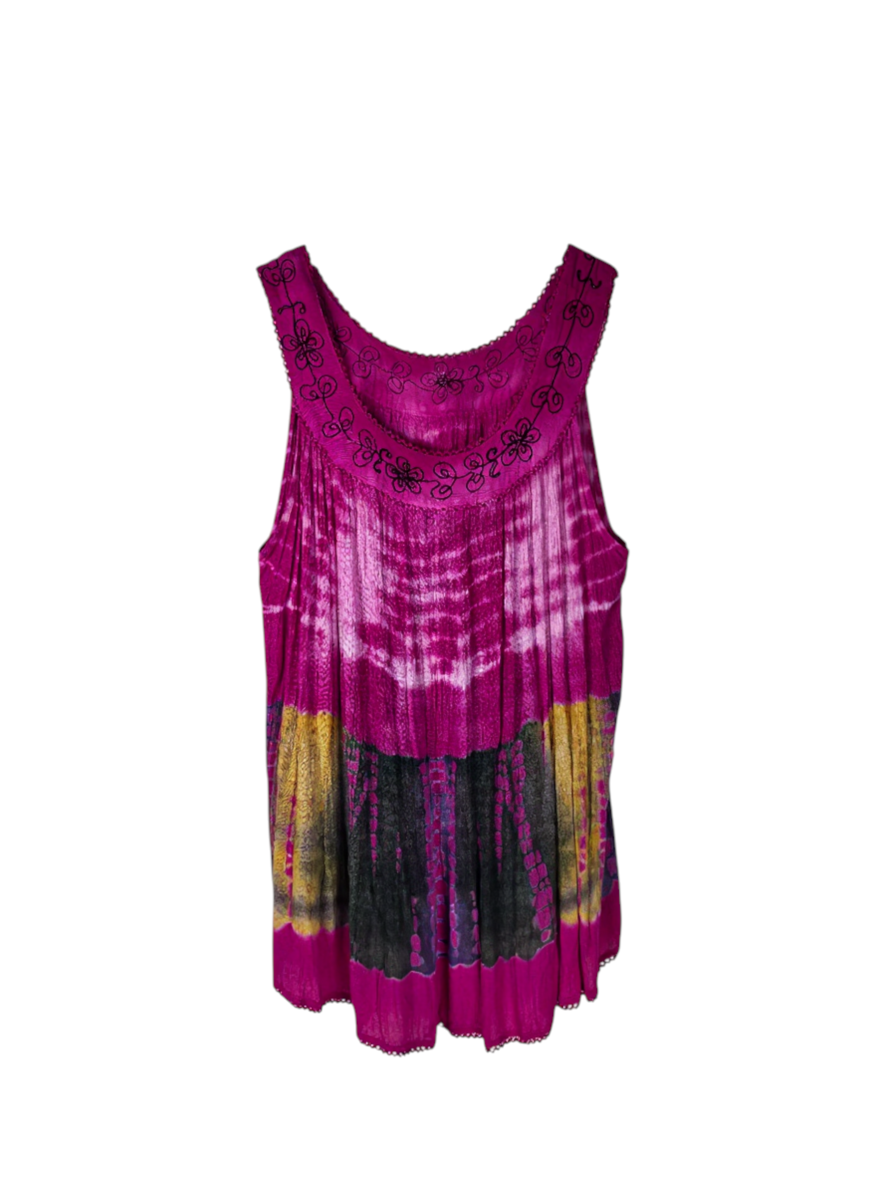 Unexpectedly You Fuchsia Eclipse Embroidered Tank Top