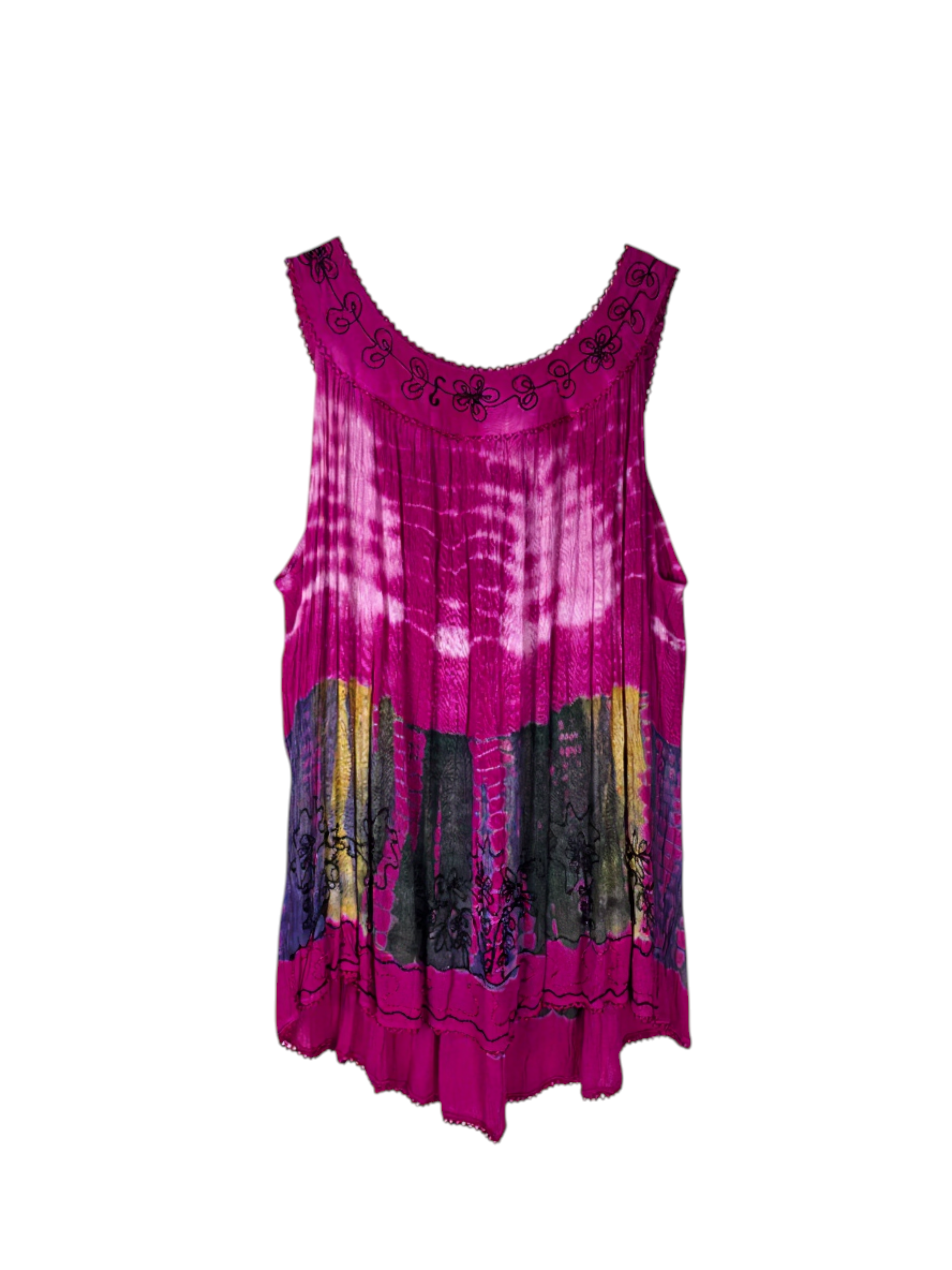 Unexpectedly You Fuchsia Eclipse Embroidered Tank Top