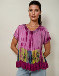Unexpectedly You Orchid Bloom Hand-Dyed Boho Top