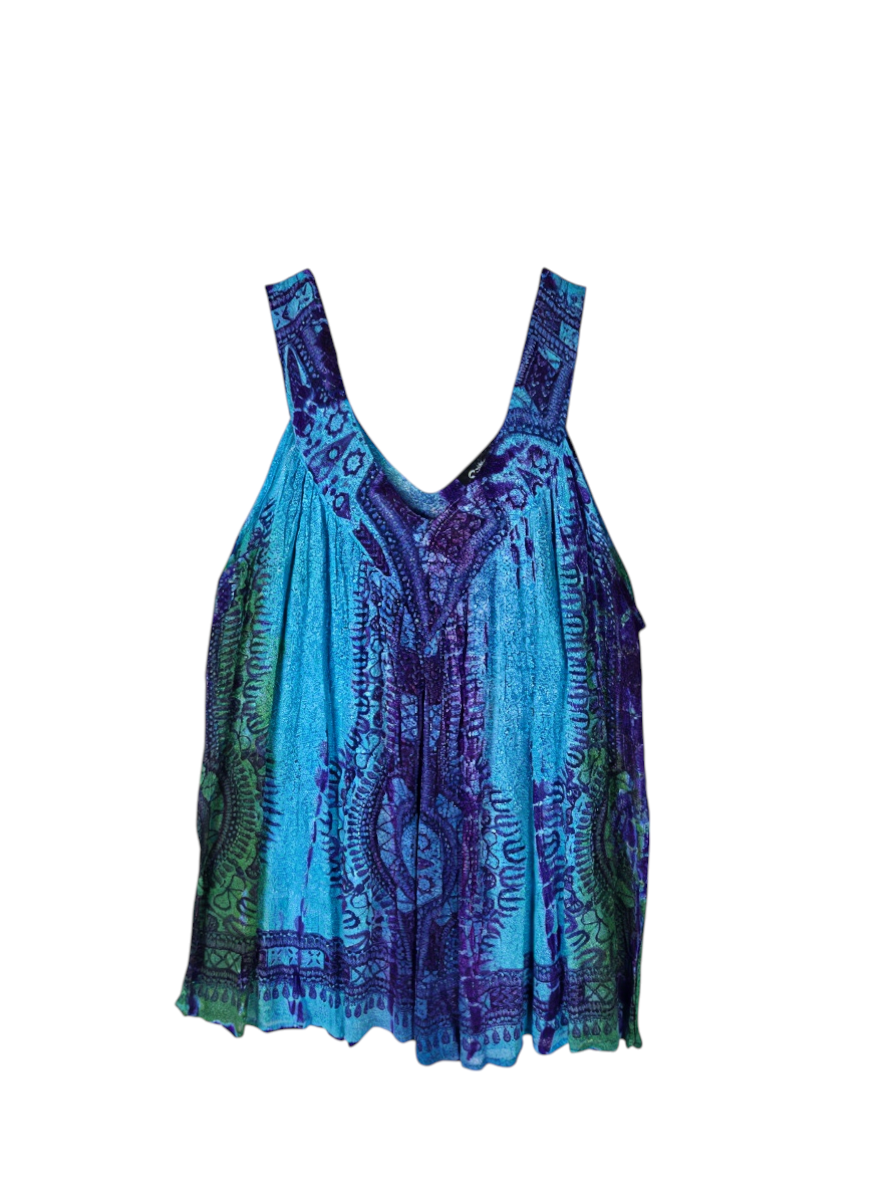 Unexpectedly You Ocean Mirage Hand-Dyed Flowy Top