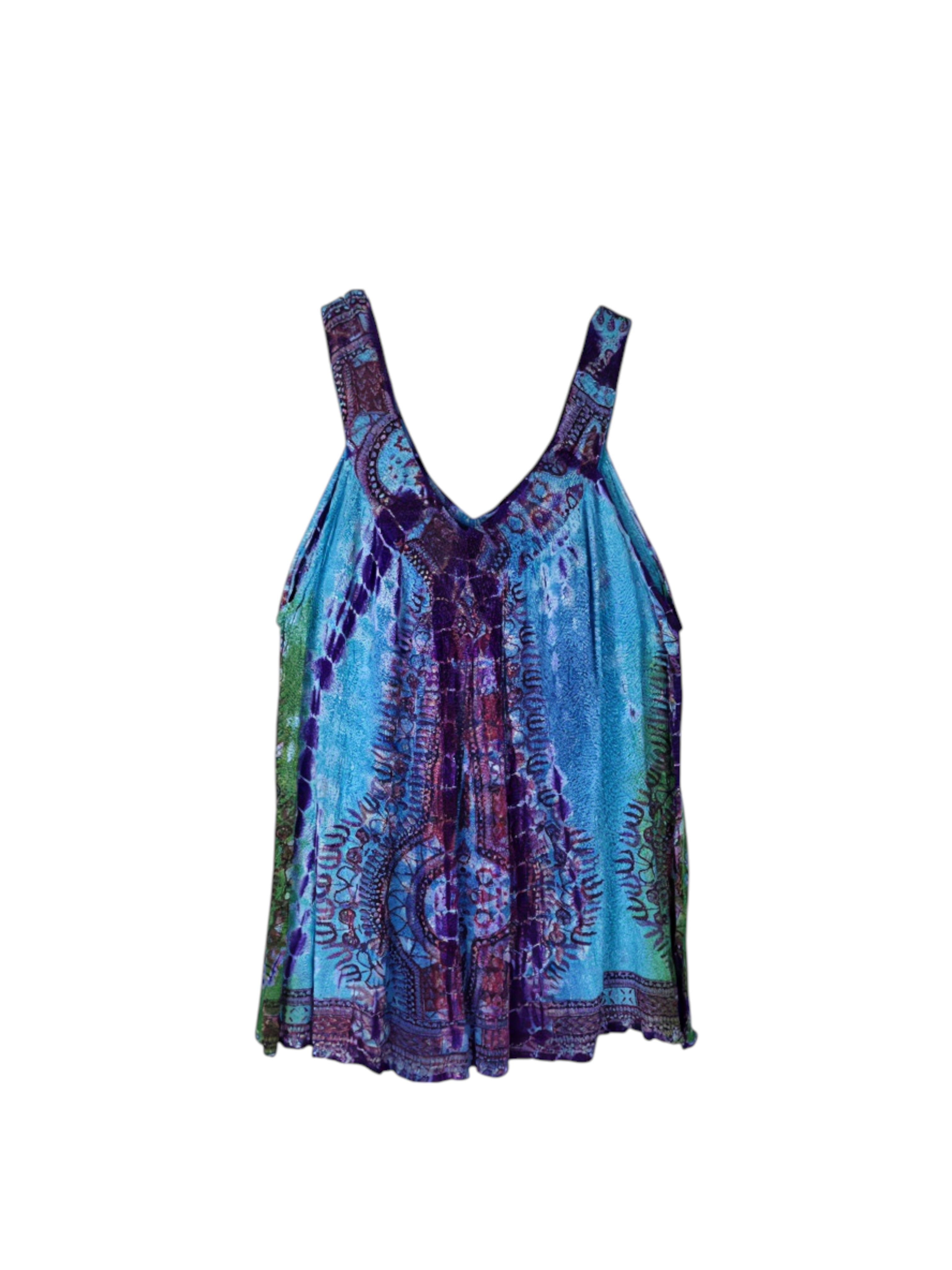 Unexpectedly You Blue Mirage Hand-Dyed Boho Tank Top