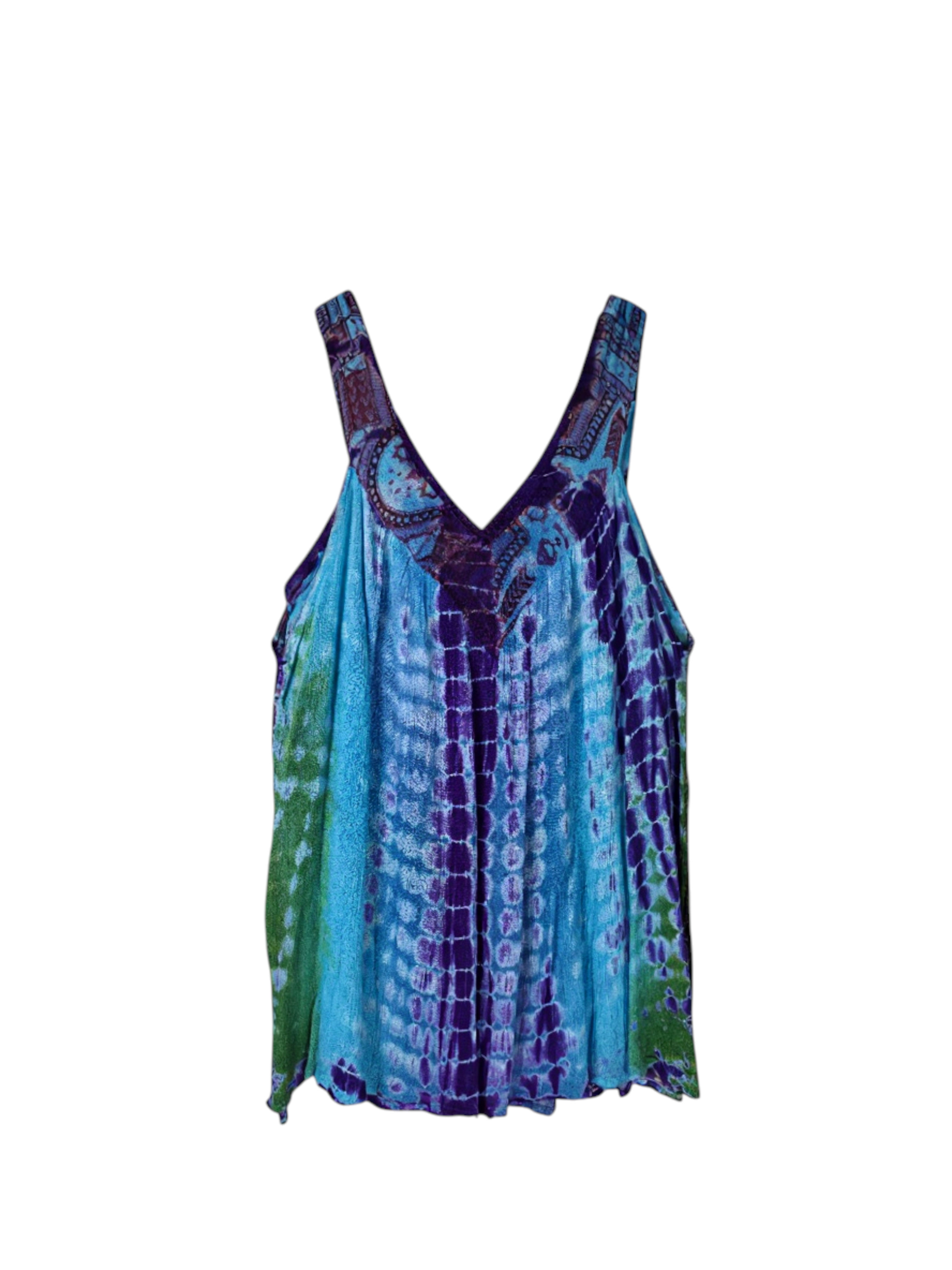 Unexpectedly You Blue Mirage Hand-Dyed Boho Tank Top