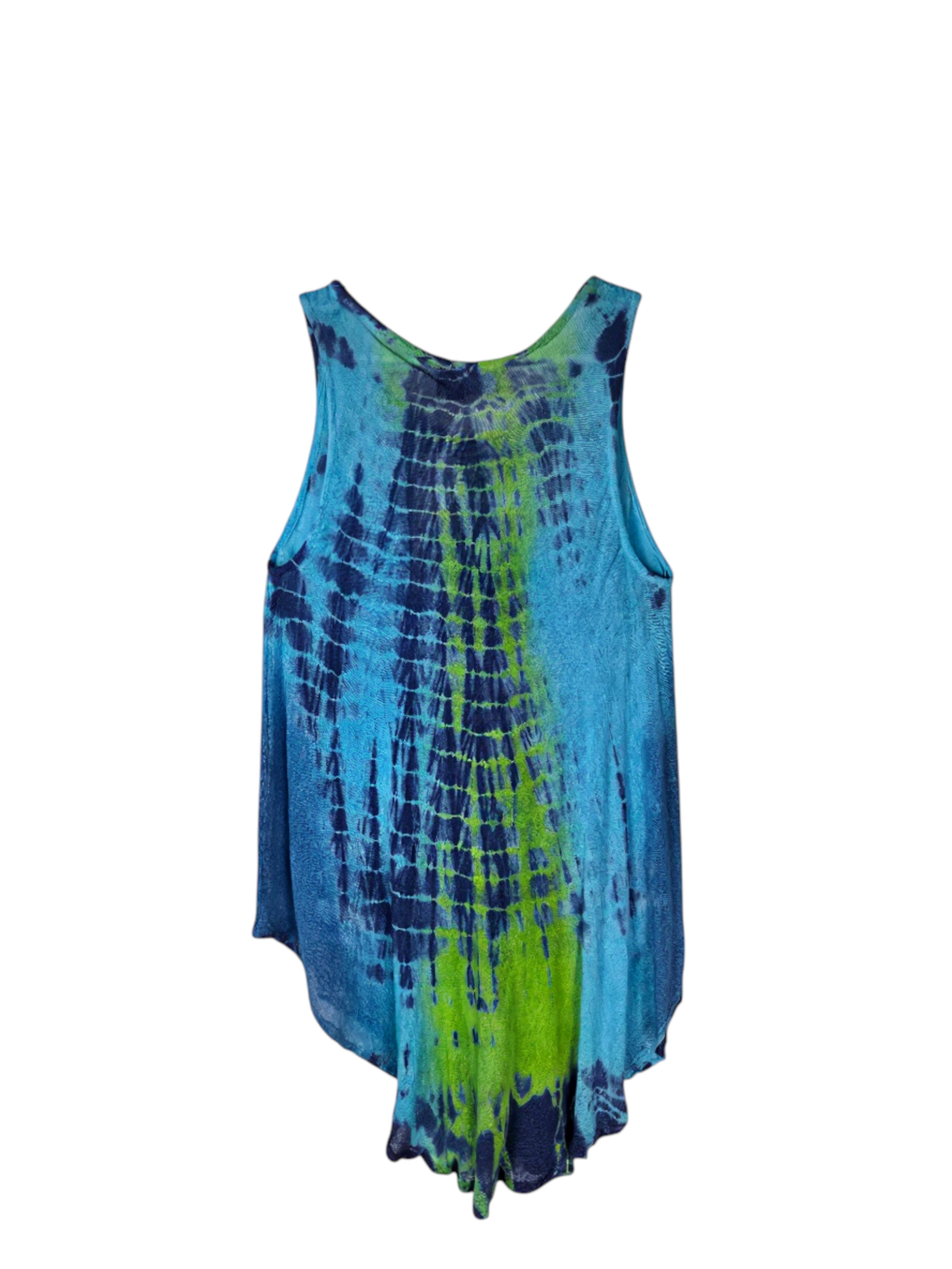 Unexpectedly You Aqua Fern Hand-Dyed Flowy Tunic Top
