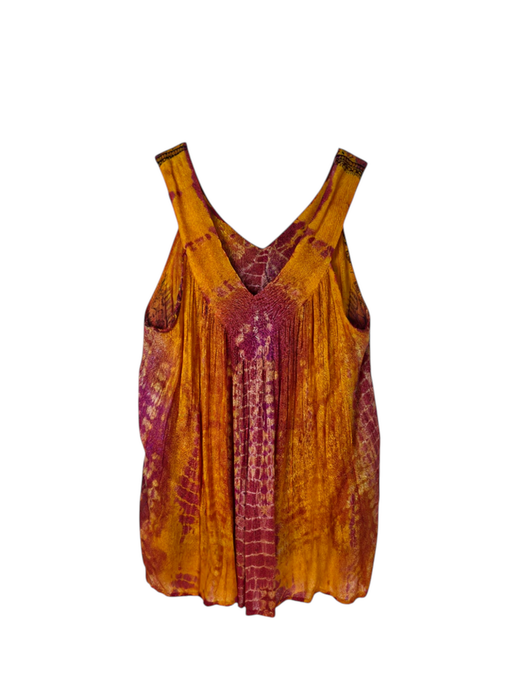Unexpectedly You Sunset Mosaic Hand-Dyed Sleeveless Top