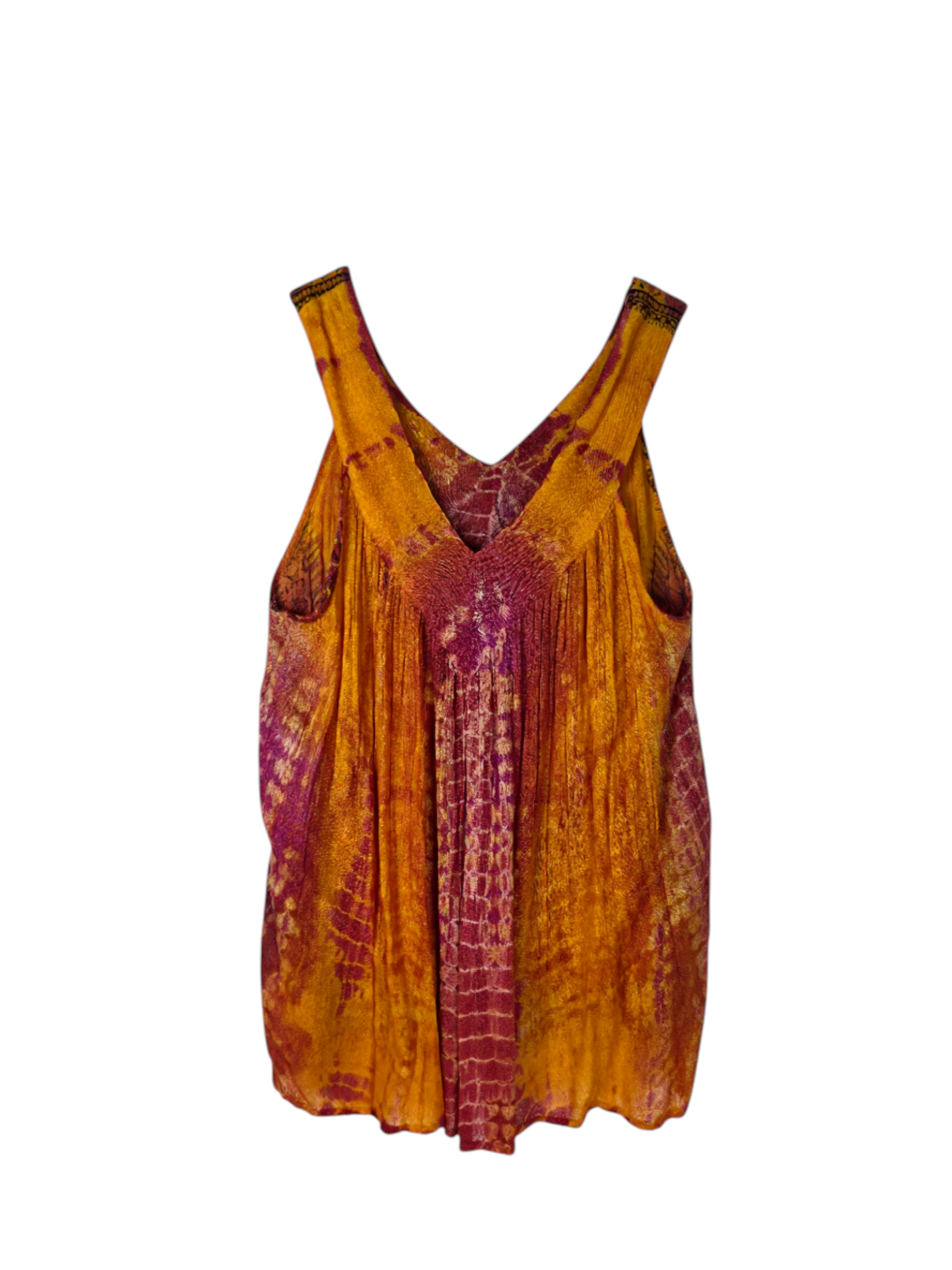 Unexpectedly You Sunset Mosaic Hand-Dyed Sleeveless Top