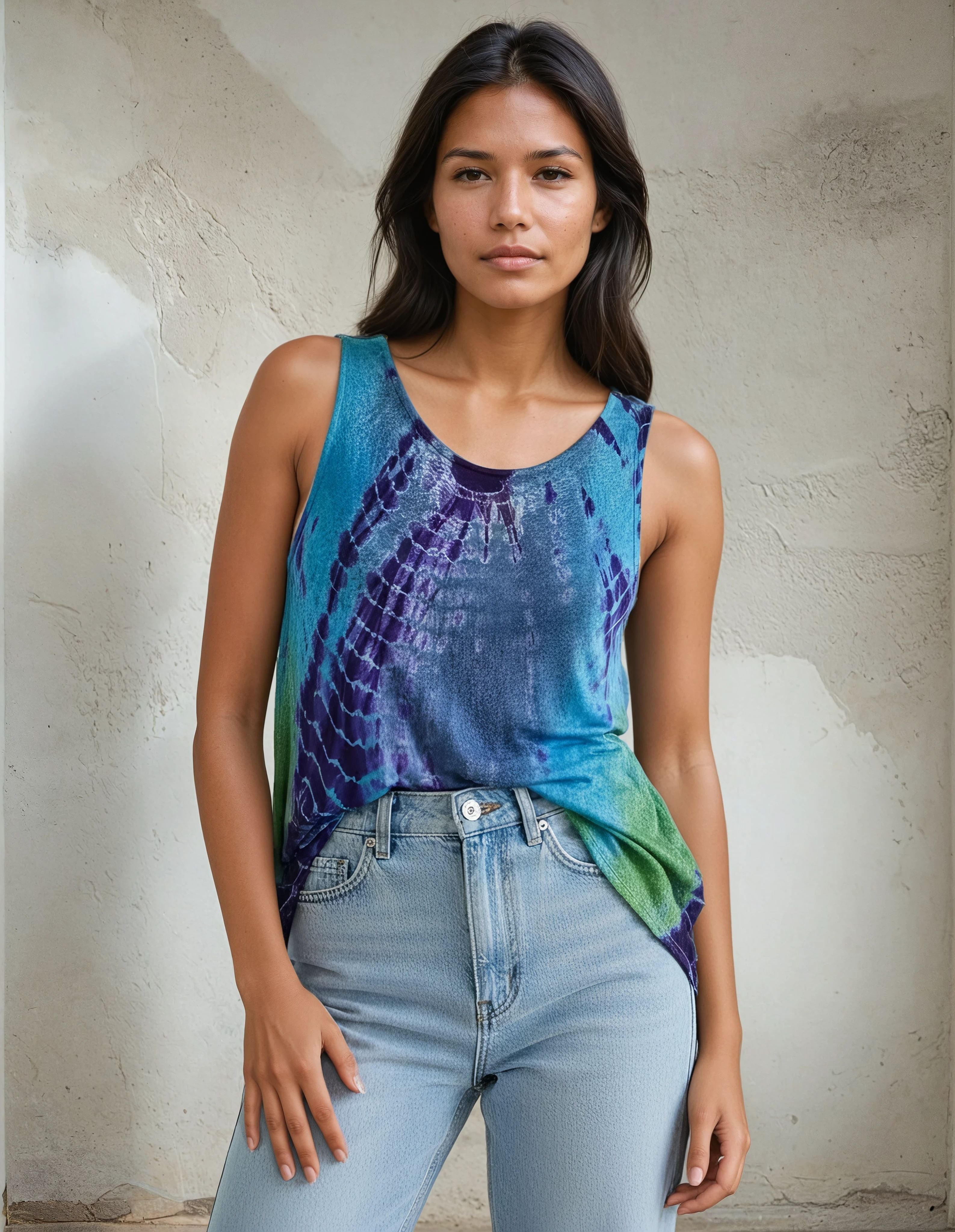 Unexpectedly You Ocean Mirage Hand-Dyed Flowy Tank Top