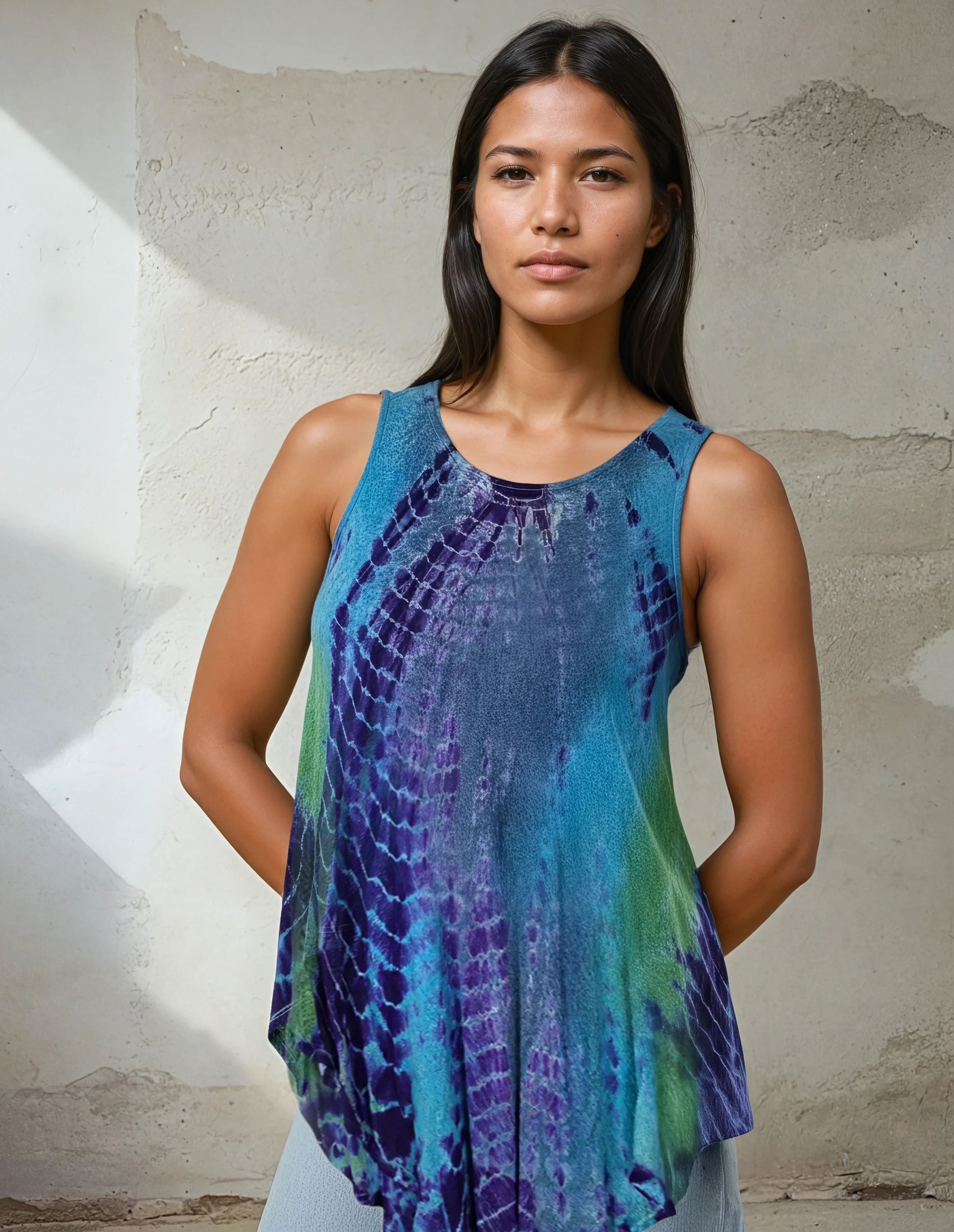 Unexpectedly You Ocean Mirage Hand-Dyed Flowy Tank Top