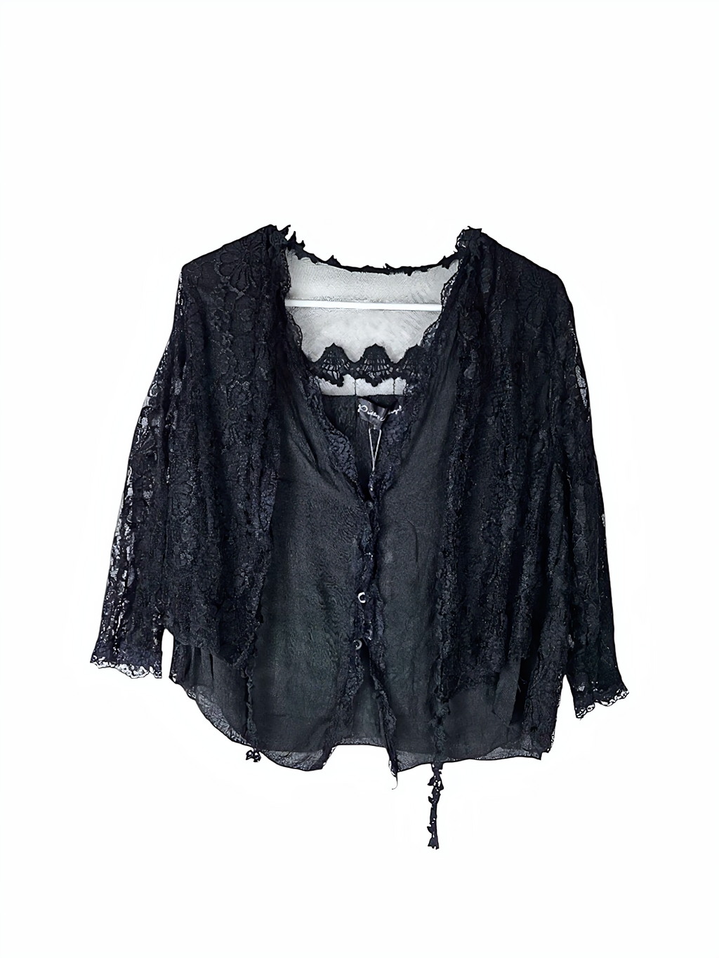 Unexpectedly You Midnight Lace Boho Layered Top