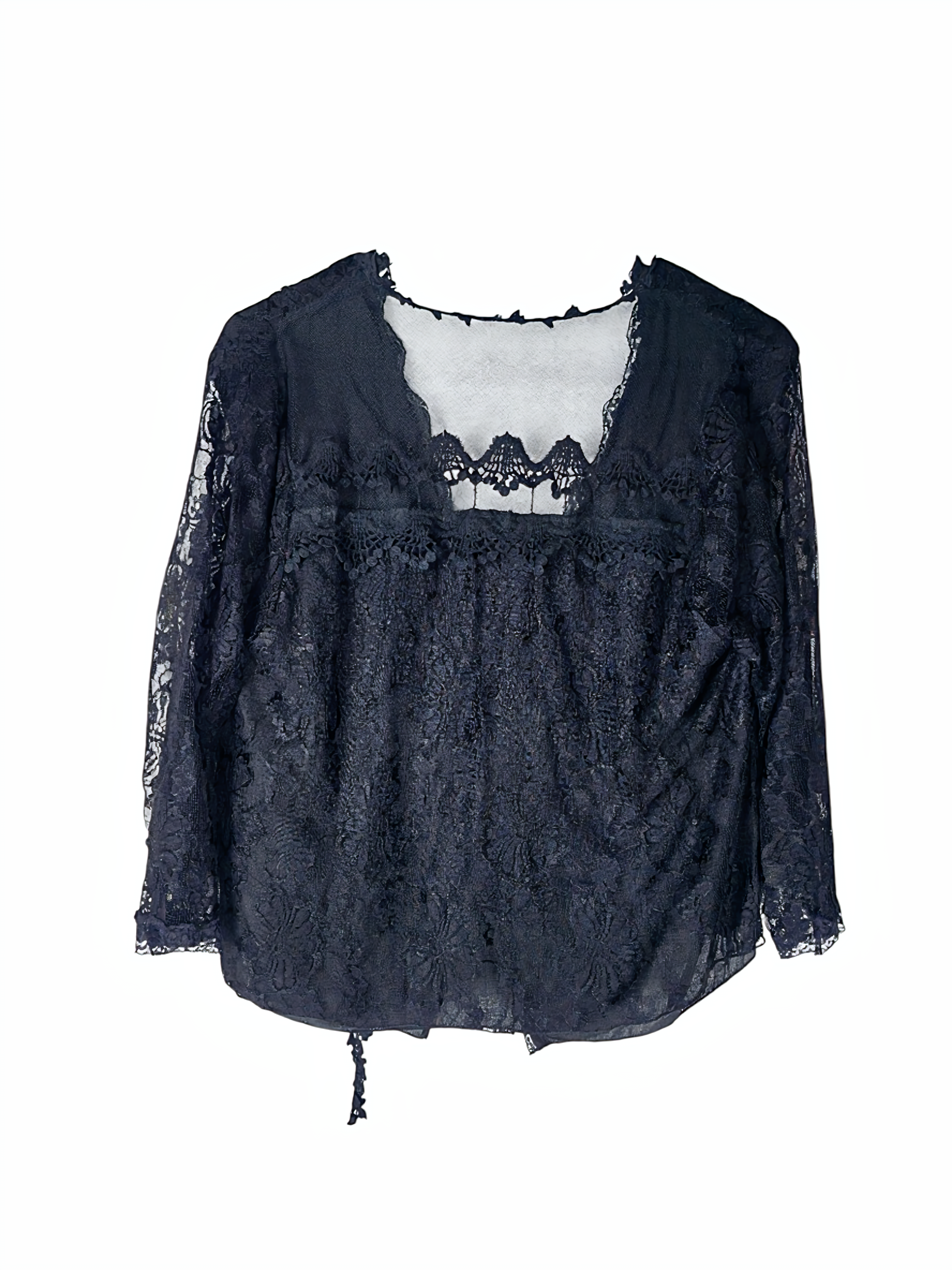 Unexpectedly You Midnight Lace Boho Layered Top