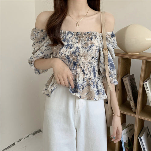 French Floral Print Slim Blouse – product image 1