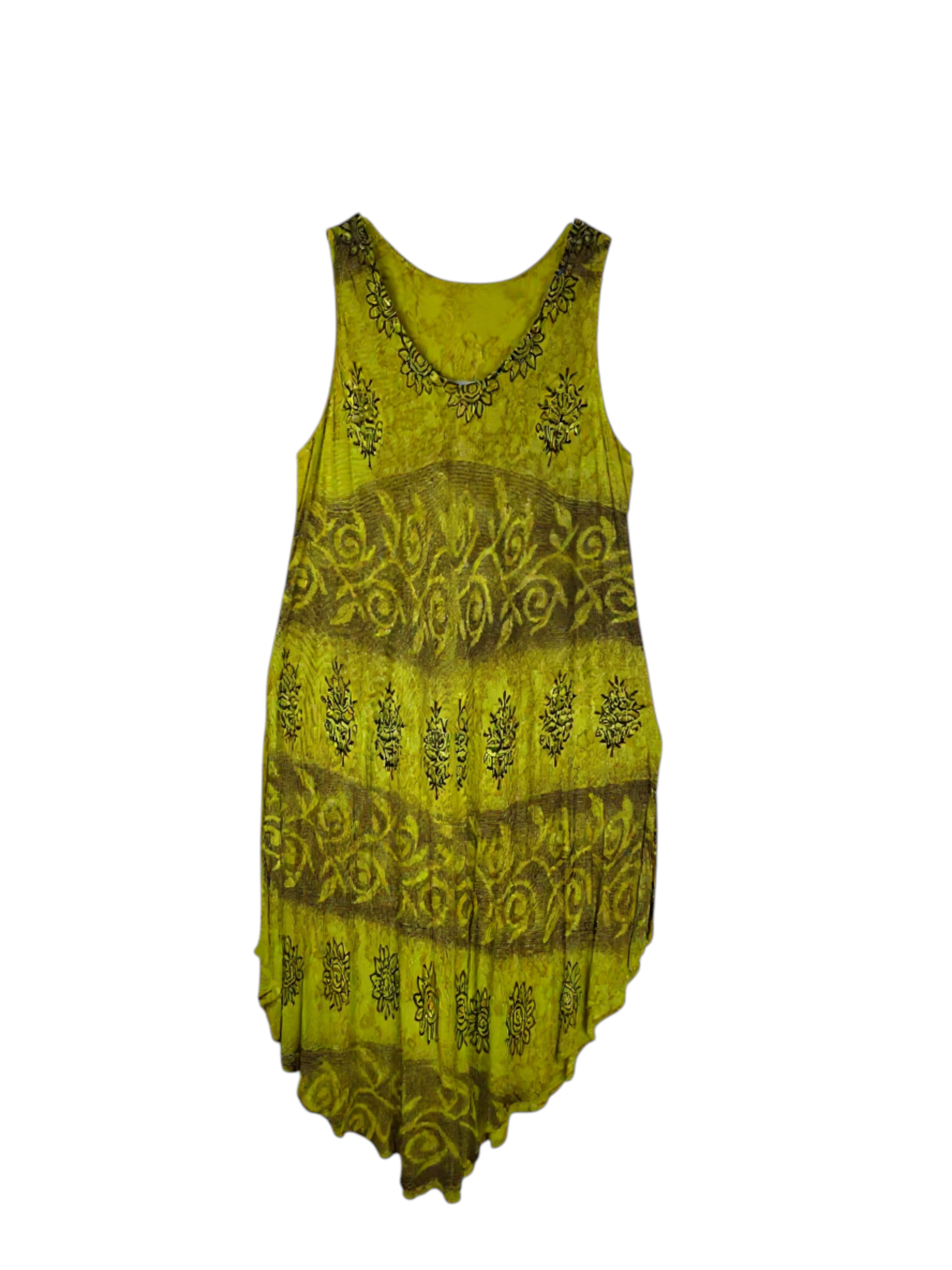 Unexpectedly You Olive Grove Hand-Dyed Sleeveless Midi Dress