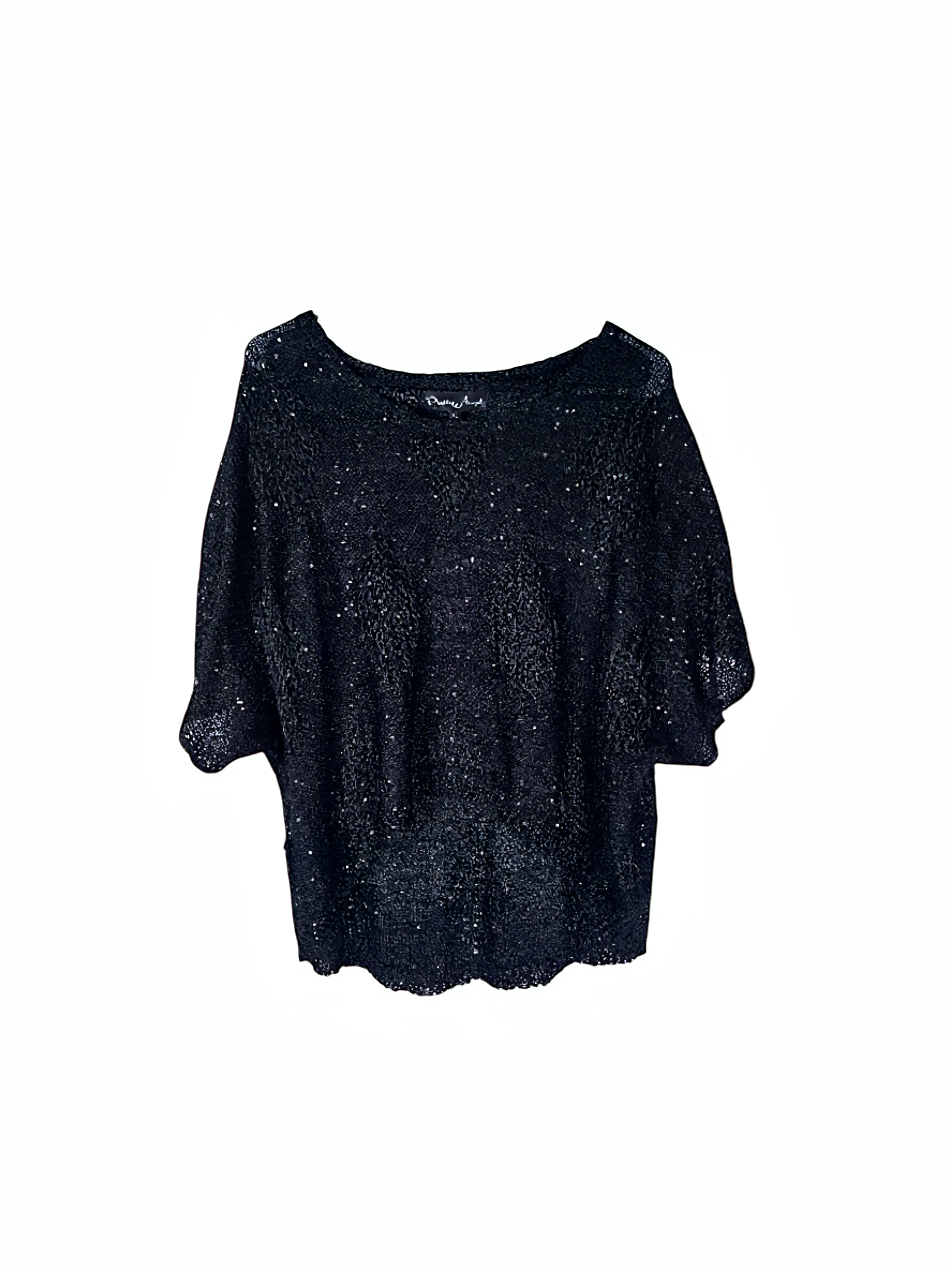 Unexpectedly You Midnight Shimmer Loose Knit Top