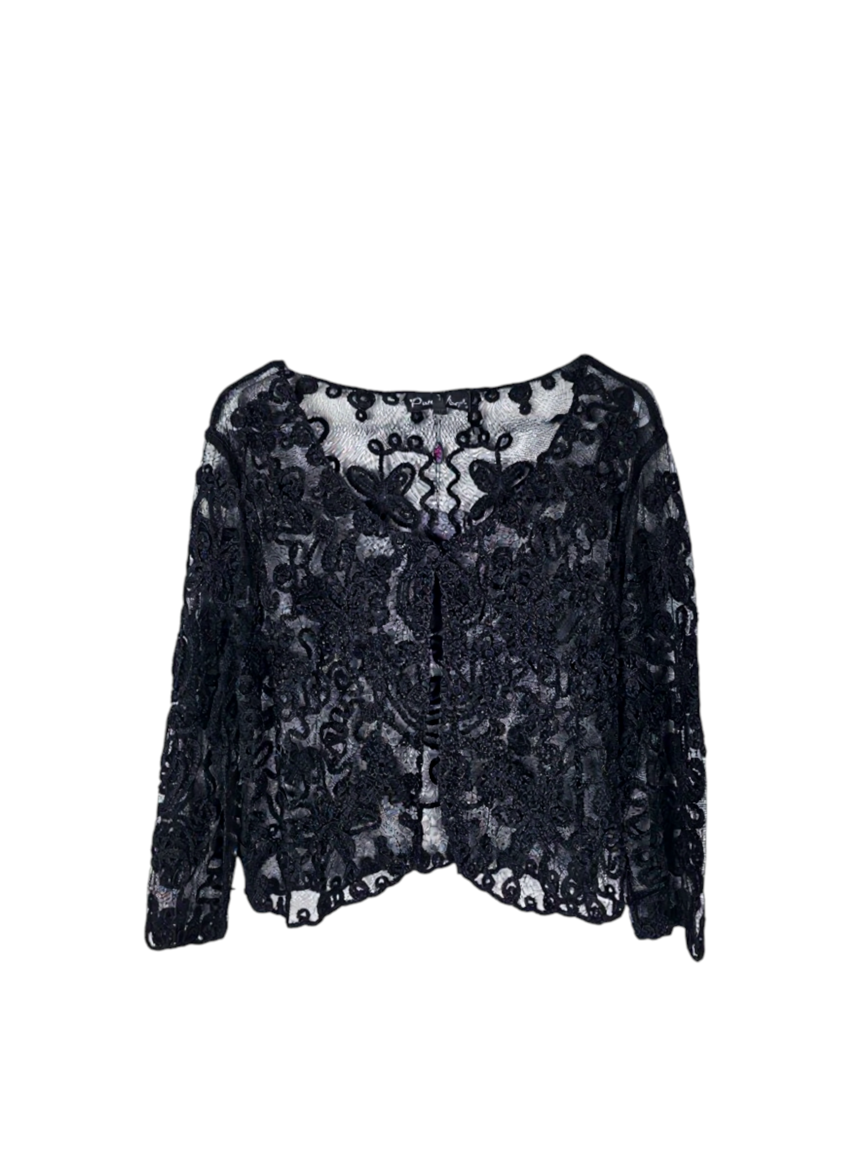 Unexpectedly You Noir Lace Illusion Shrug