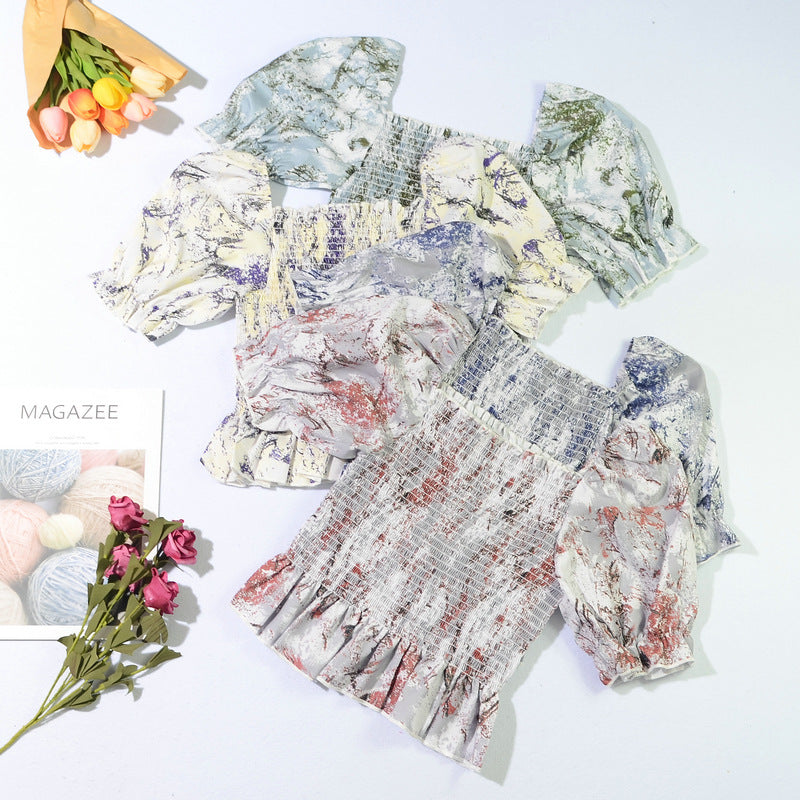 French Floral Print Slim Blouse – product image 10
